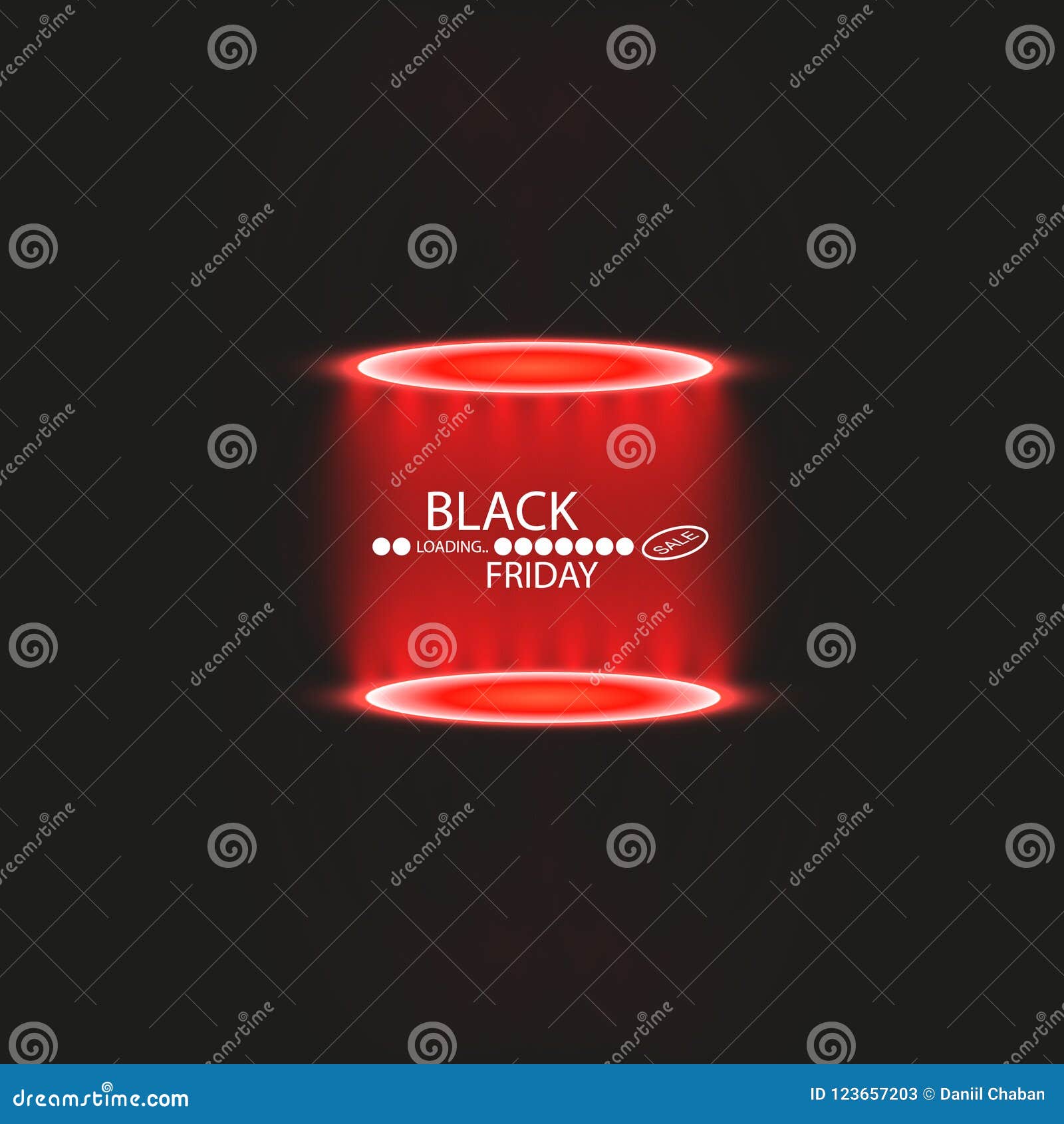 Black Friday with Loading Bar and Spotlight . Black Friday Sale Concept