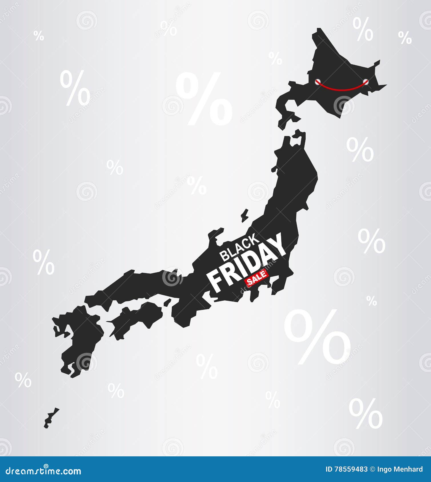 Black Friday Map Japan stock illustration. Illustration of banner