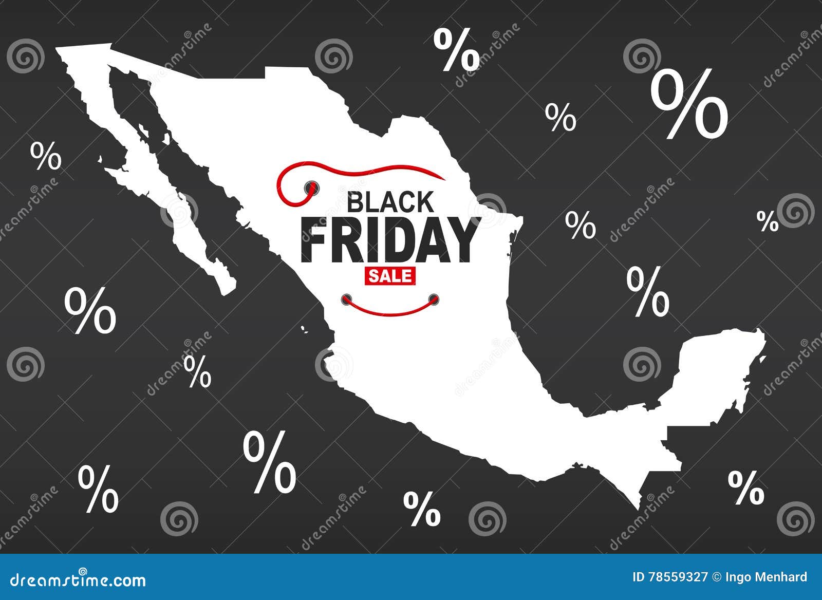 Black Friday Map Mexico White Stock Illustration Illustration of