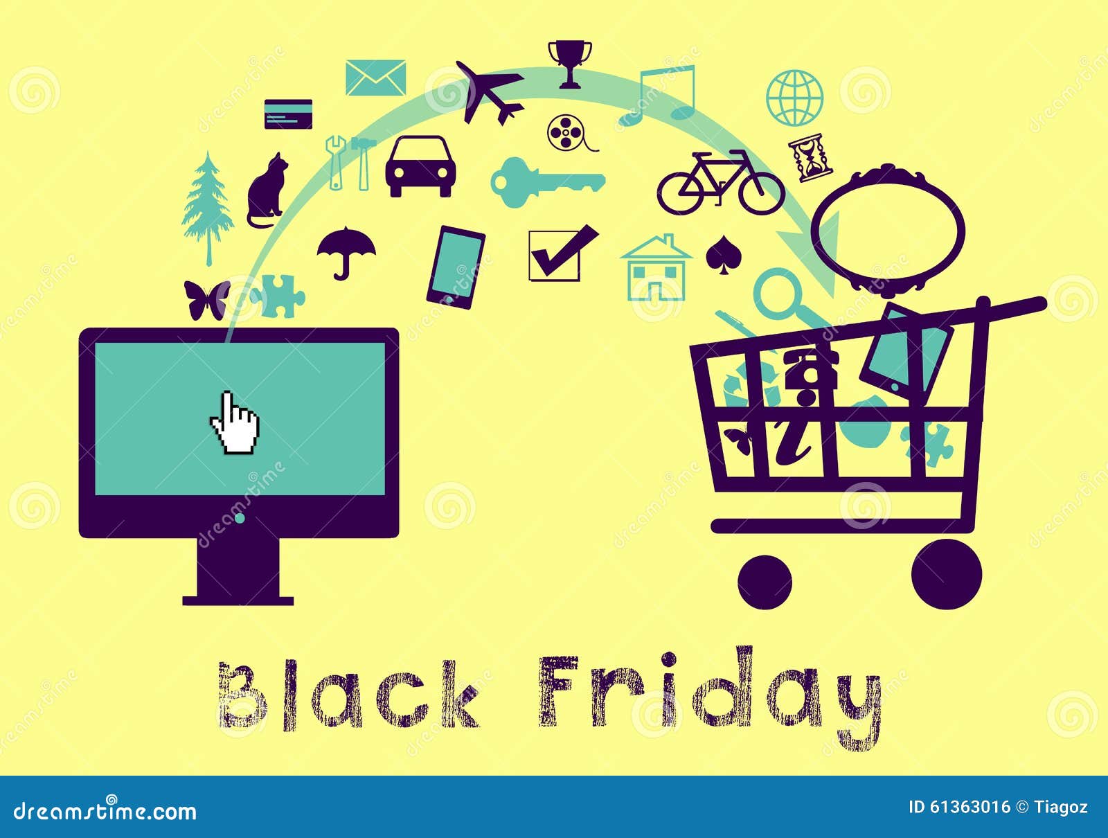 Black Friday Online Shopping Stock Illustration Illustration of