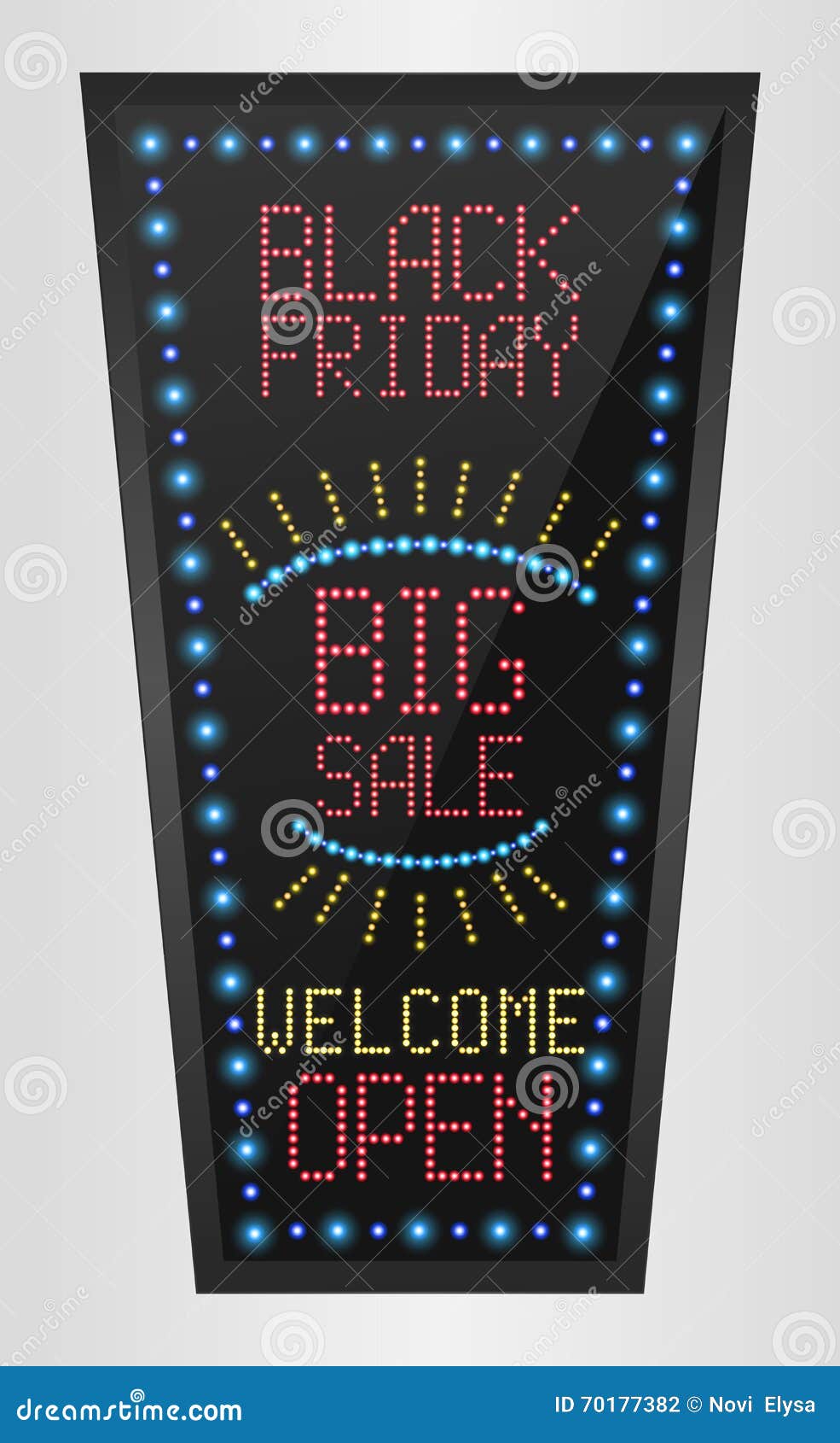 Black Friday Retro Blue Lights Stock Vector Illustration of casino