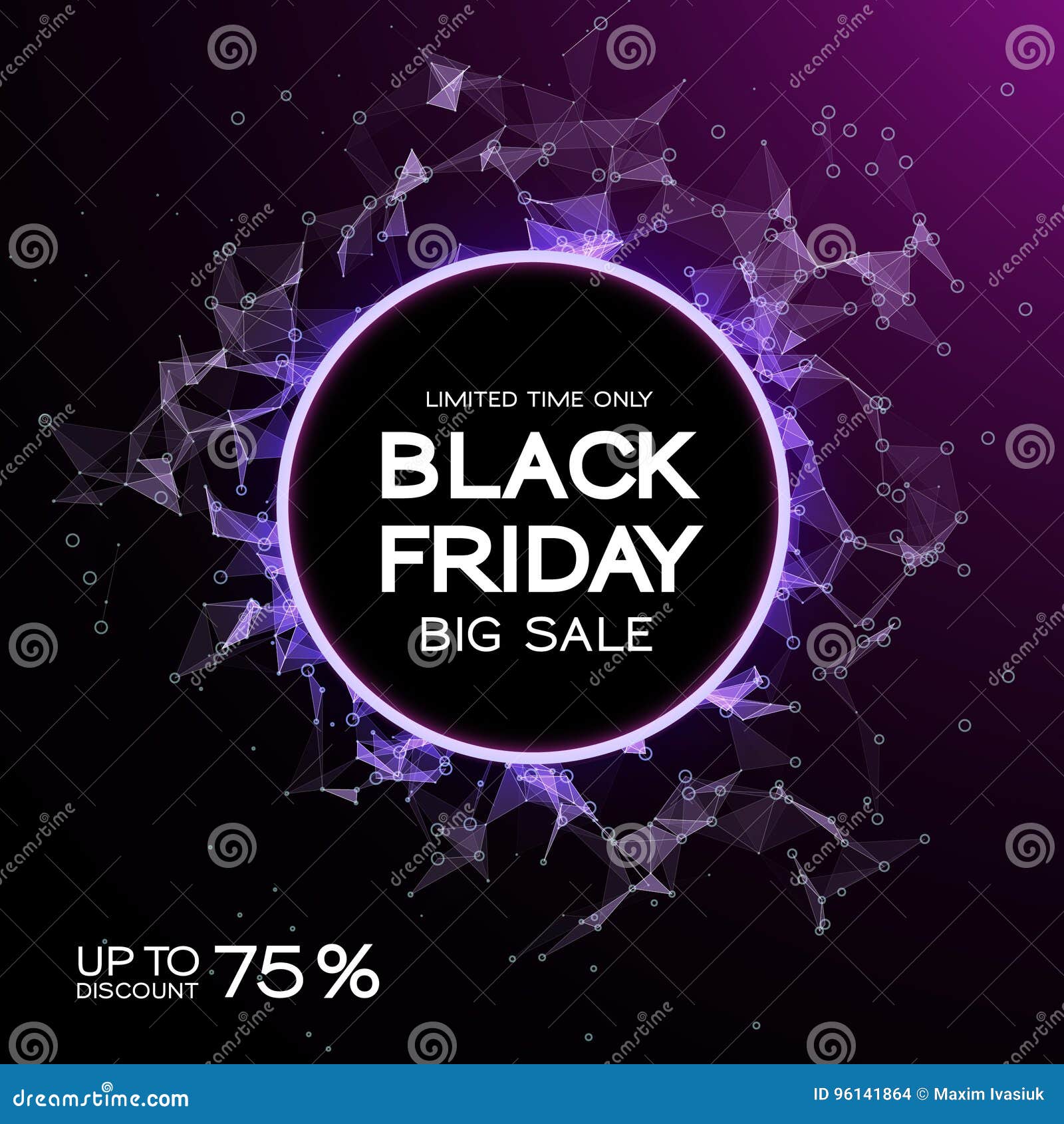 Black Friday Sale Abstract Background. Futuristic Technology Style. Big