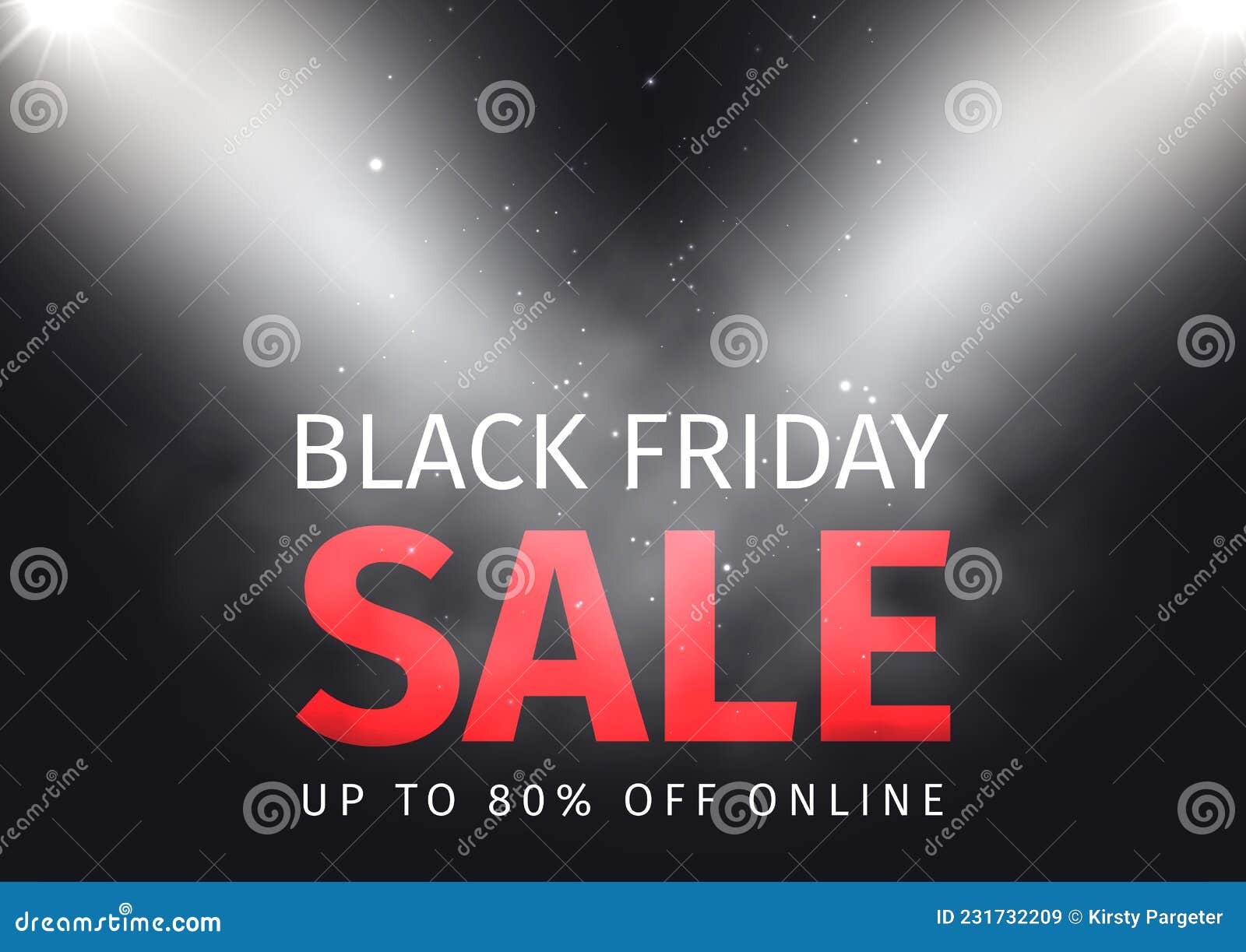Black Friday Sale Background with Spotlights Stock Vector