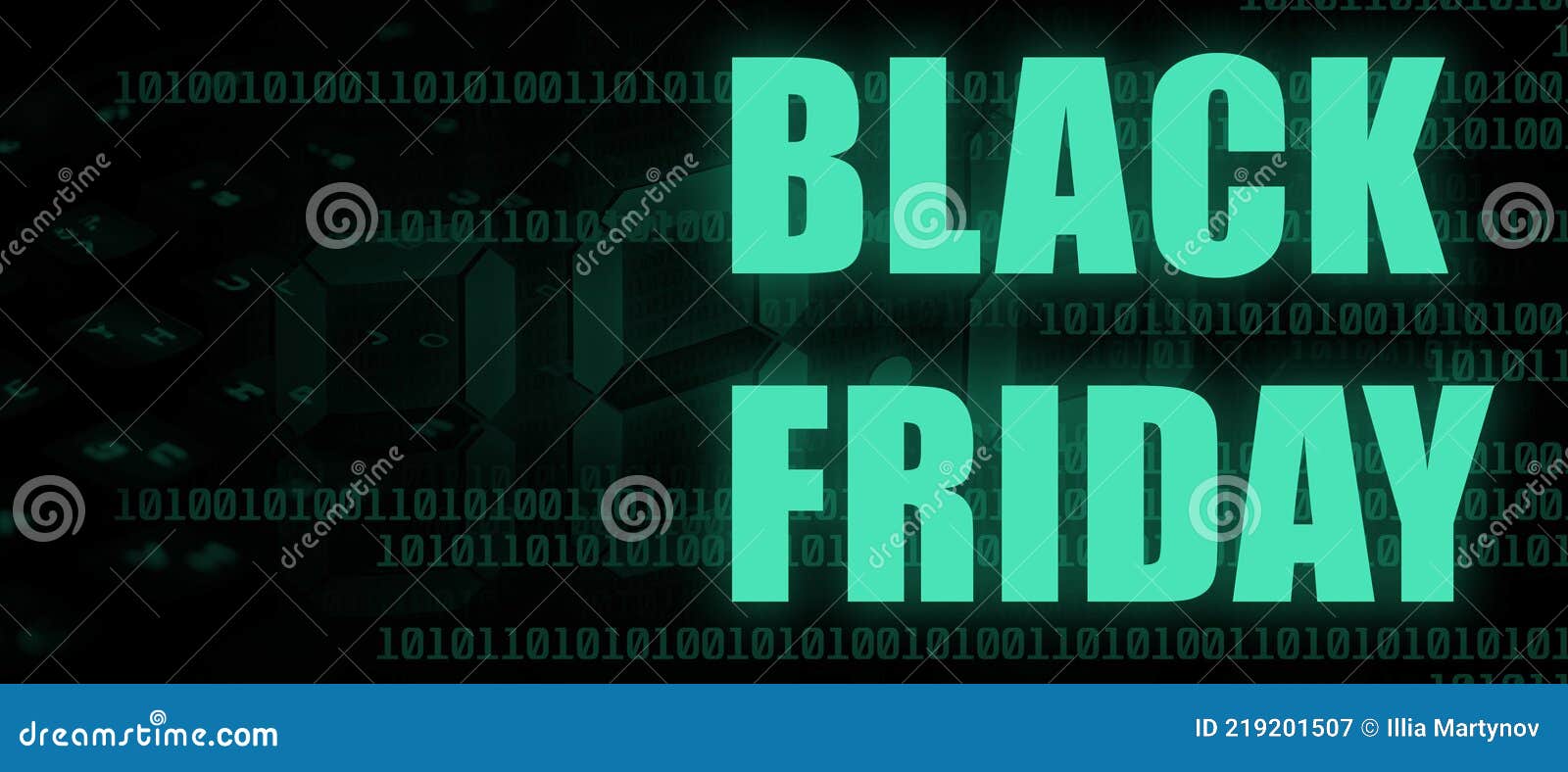 Black Friday Sale on Backlit Keyboard with Piece of Code Background