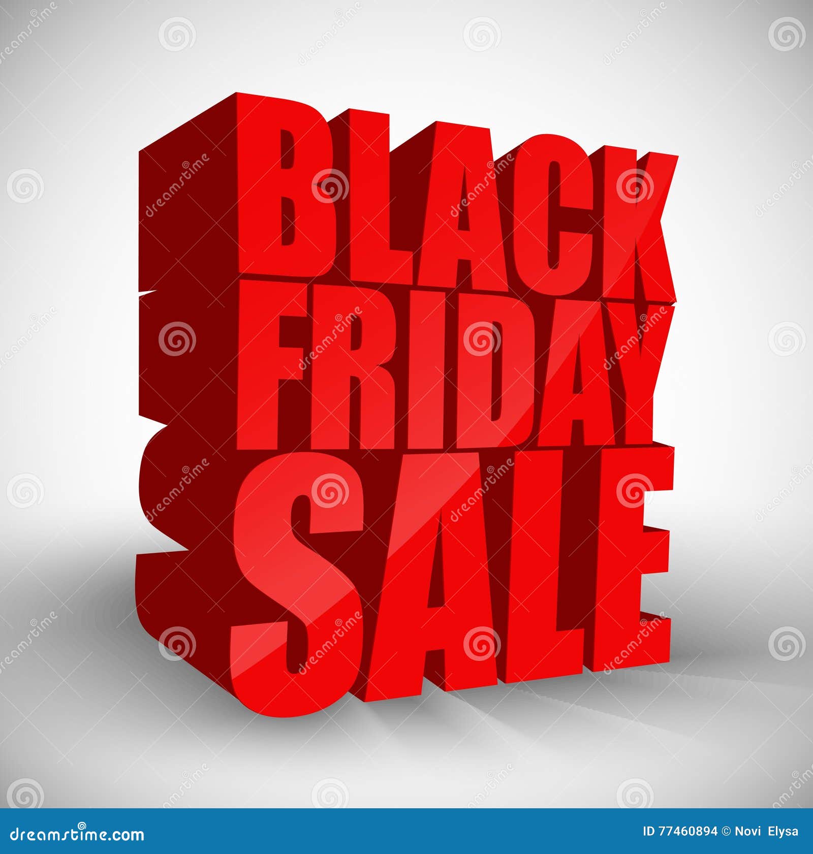 Black Friday Sale 3d Red Text Isolated On White Background Stock Vector