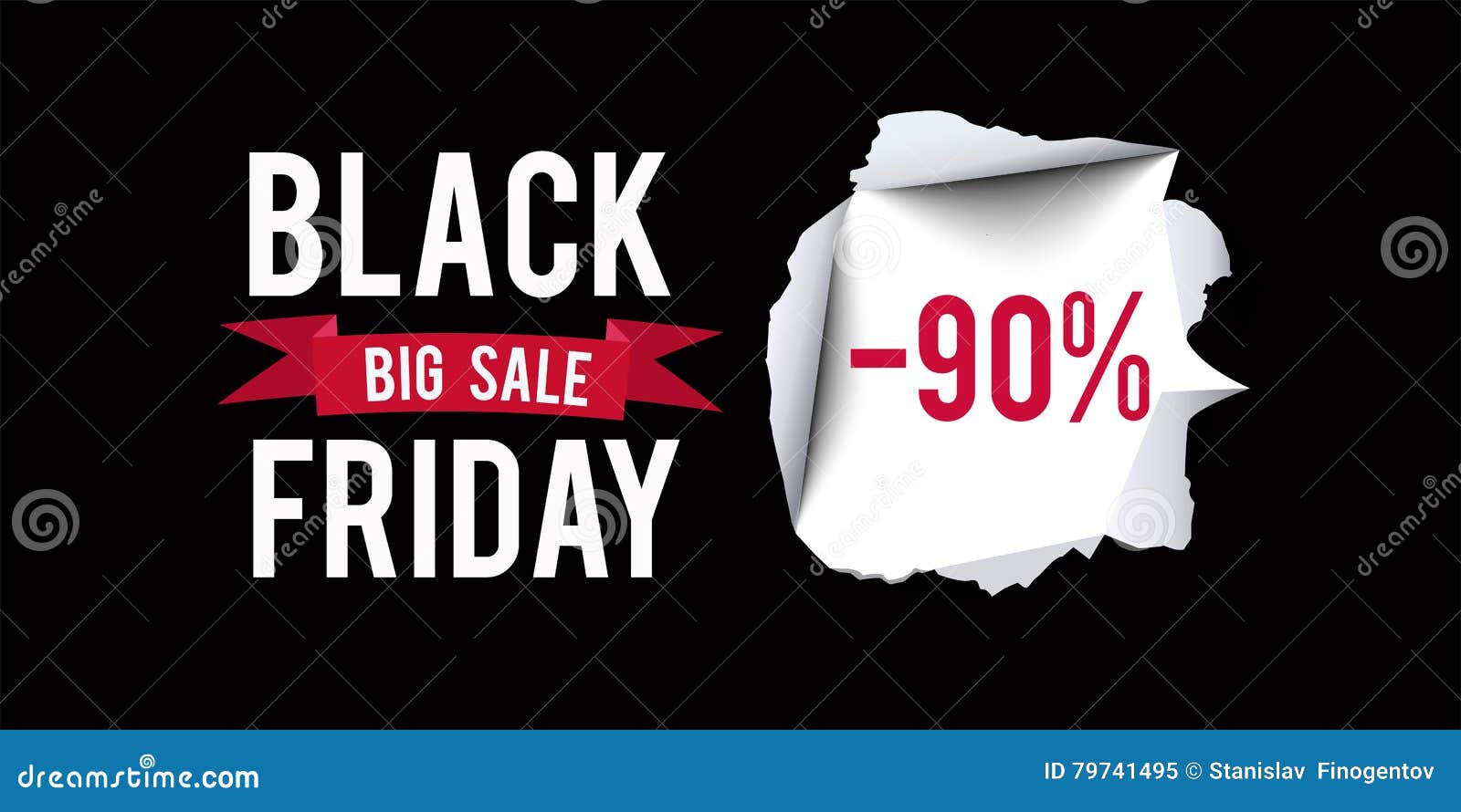 black friday sale  template. black friday 90 percent discount banner with black background.  .
