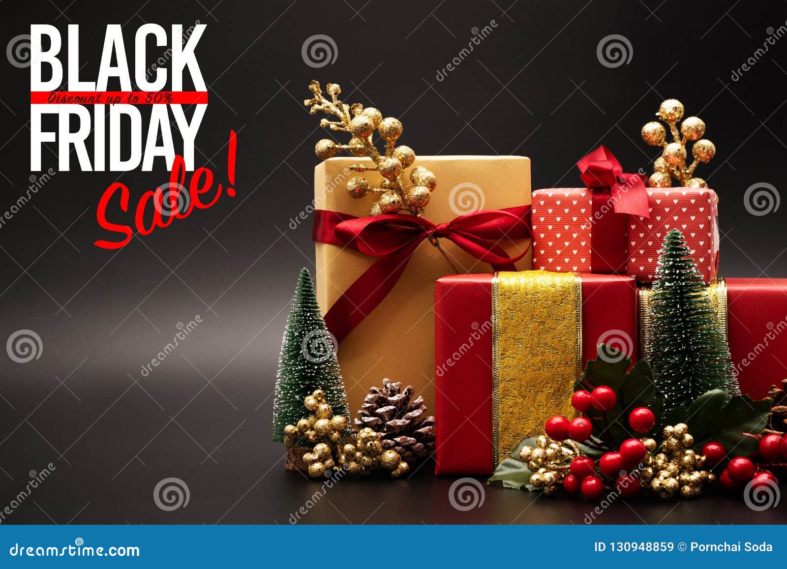 Black Friday Sale, Luxury Gift Box on Black Background Stock Image Image of market, discount