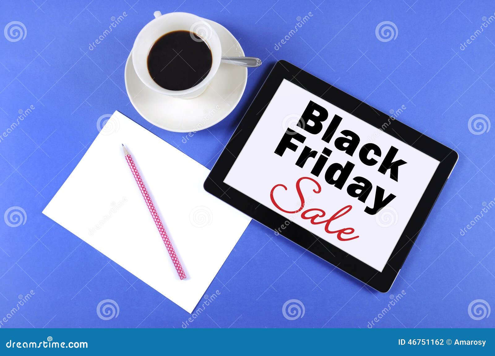 Black Friday Sale Message on Black Computer Tablet Device Stock Photo Image of background