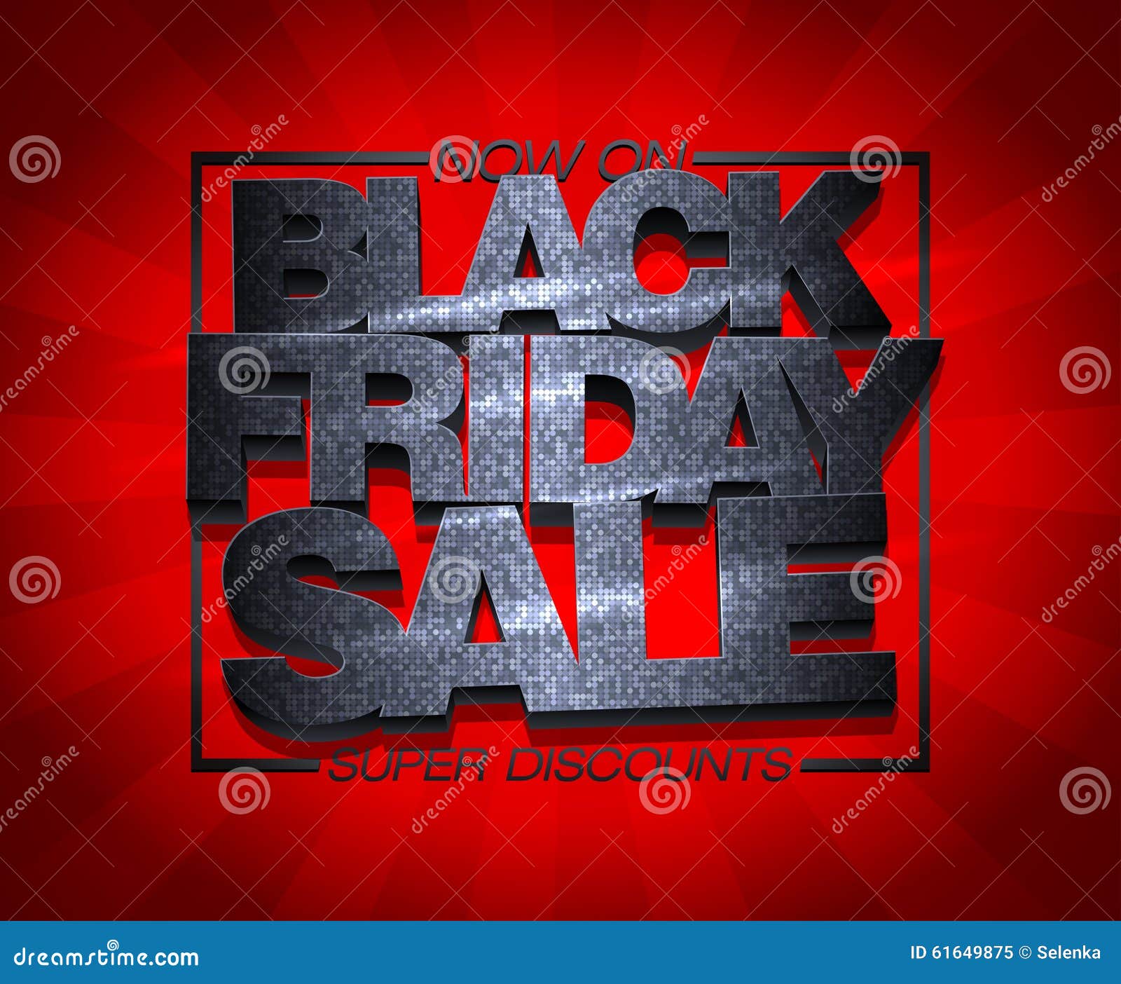 Black Friday Sale Now on, Super Discounts. Stock Vector Illustration