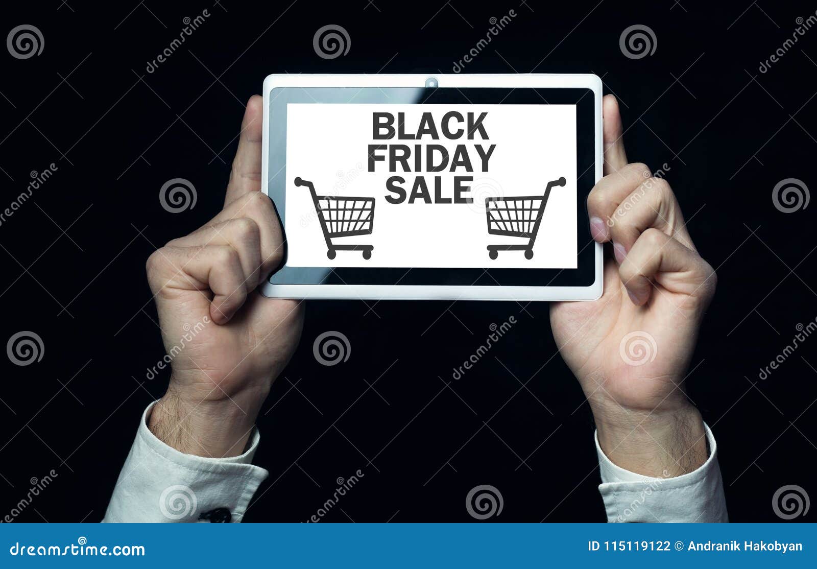 Black Friday Sale on Screen Tablet. Stock Photo Image of online