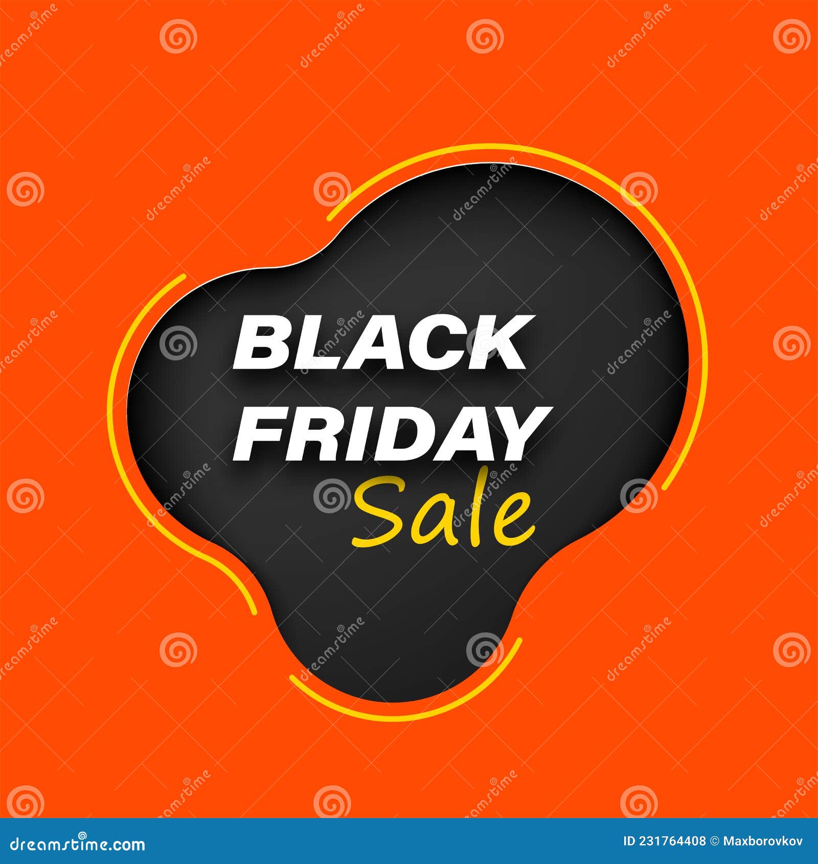 Black Friday Sale Sign in Hole Frame Stock Vector Illustration of