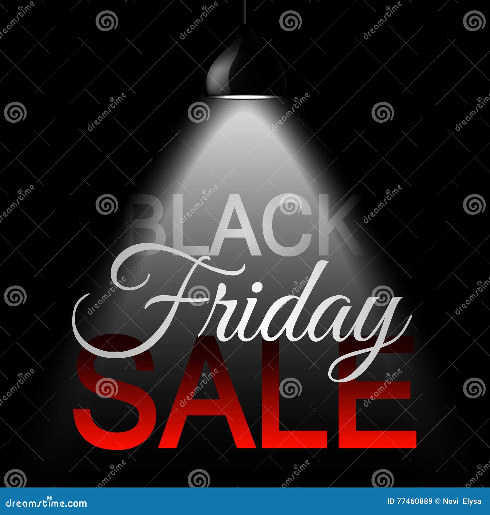 Black Friday Sale with Spotlights Stock Vector Illustration of dark