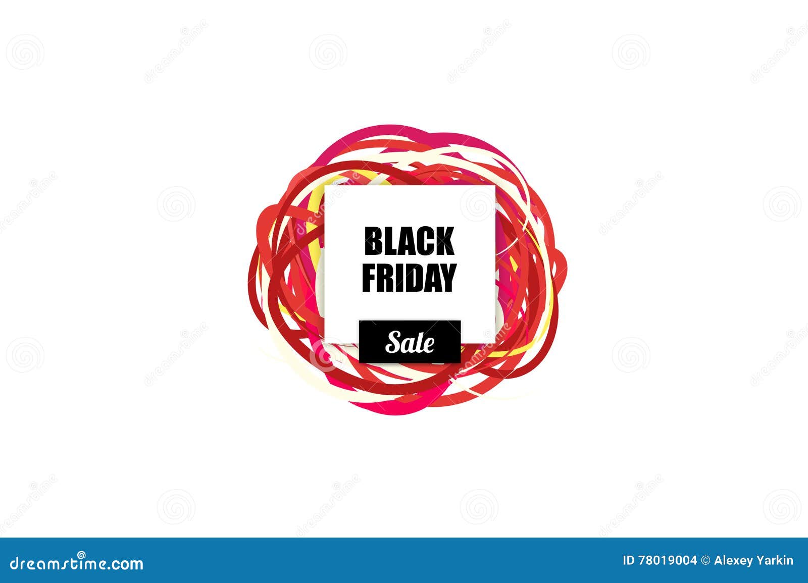 black friday salelabel with blank for text  and colorfull ribbons on background.