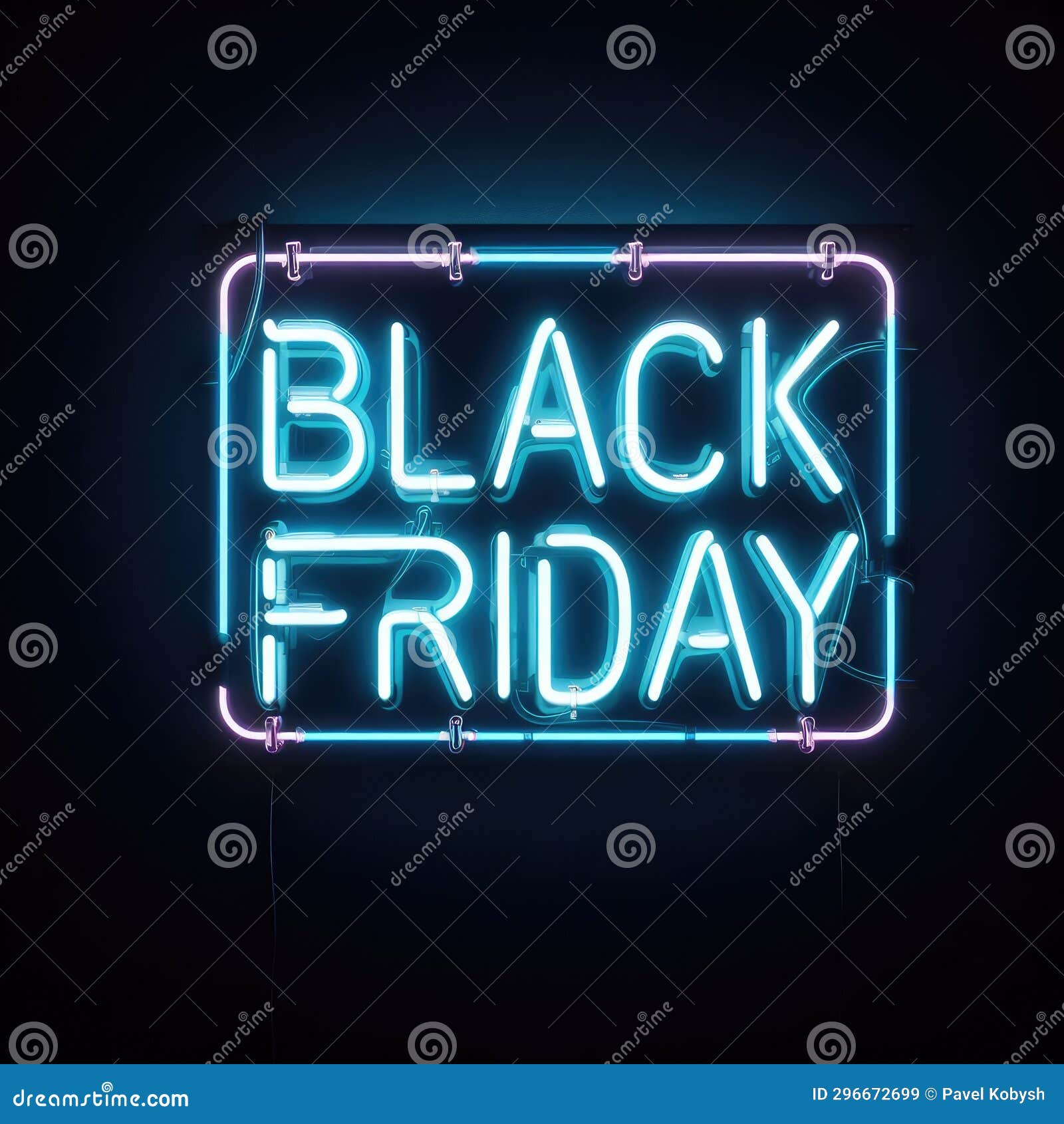Black Friday Text from an Electric Lamp on the Wall. Black Friday Concept Stock Illustration