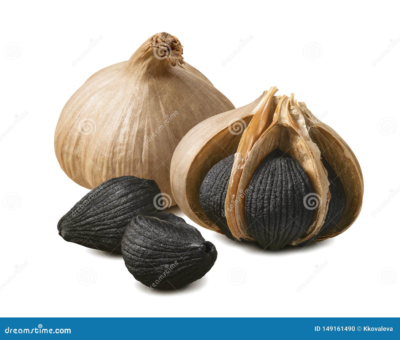 black garlic  on white background