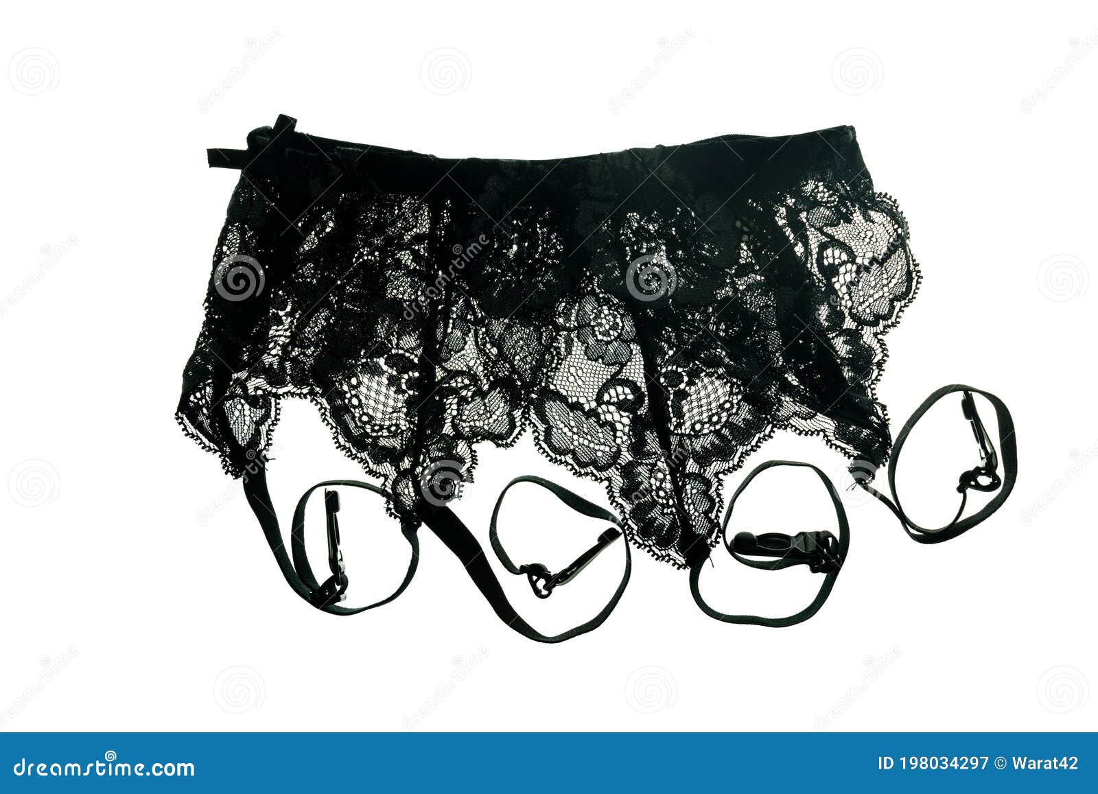 Black Garter Belts Isolated on White Background Stock Image Image of
