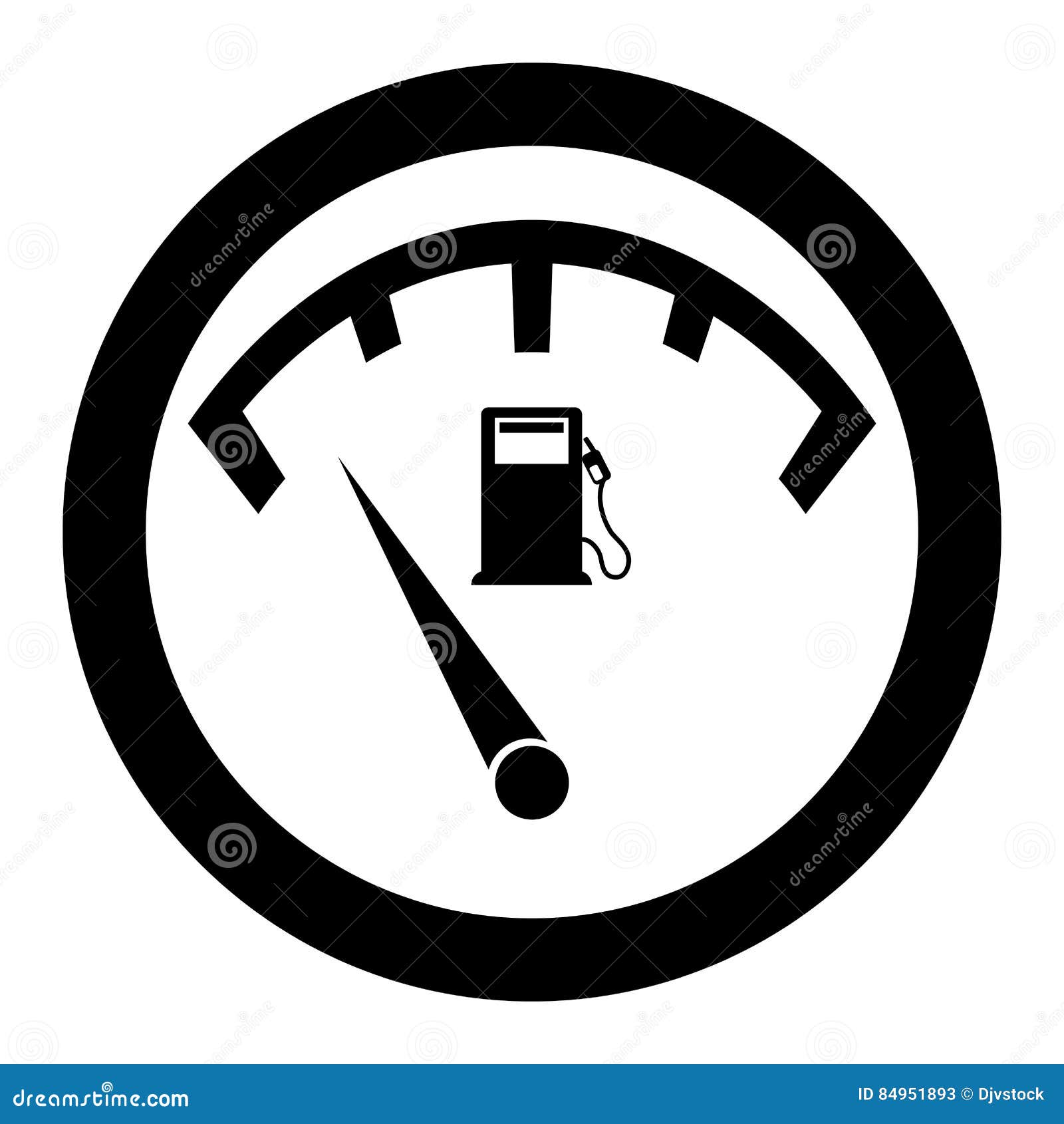 Black gas gauge icon image stock illustration. Illustration of dial
