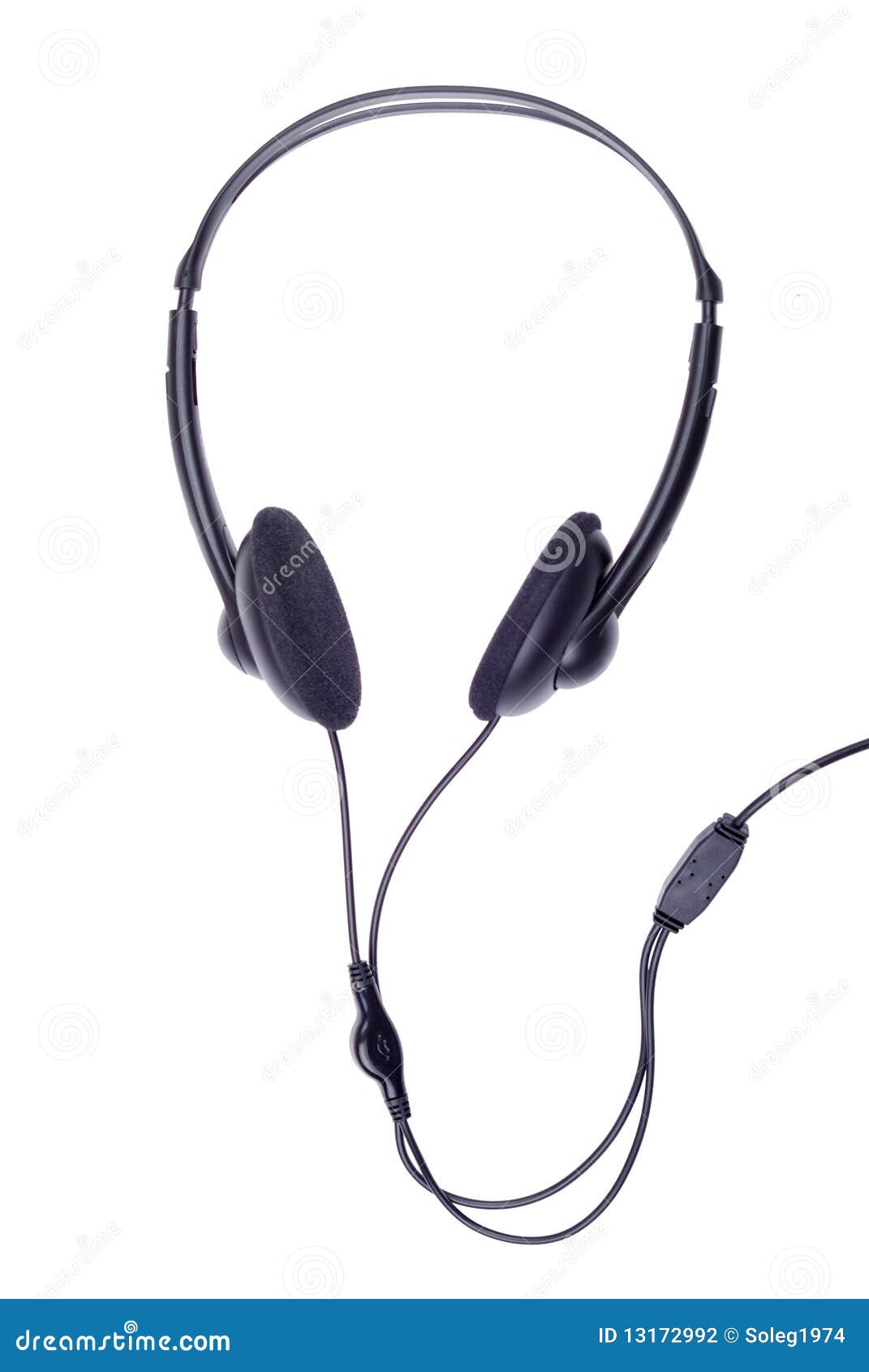 Black Generic Headphones on White Stock Photo Image of player