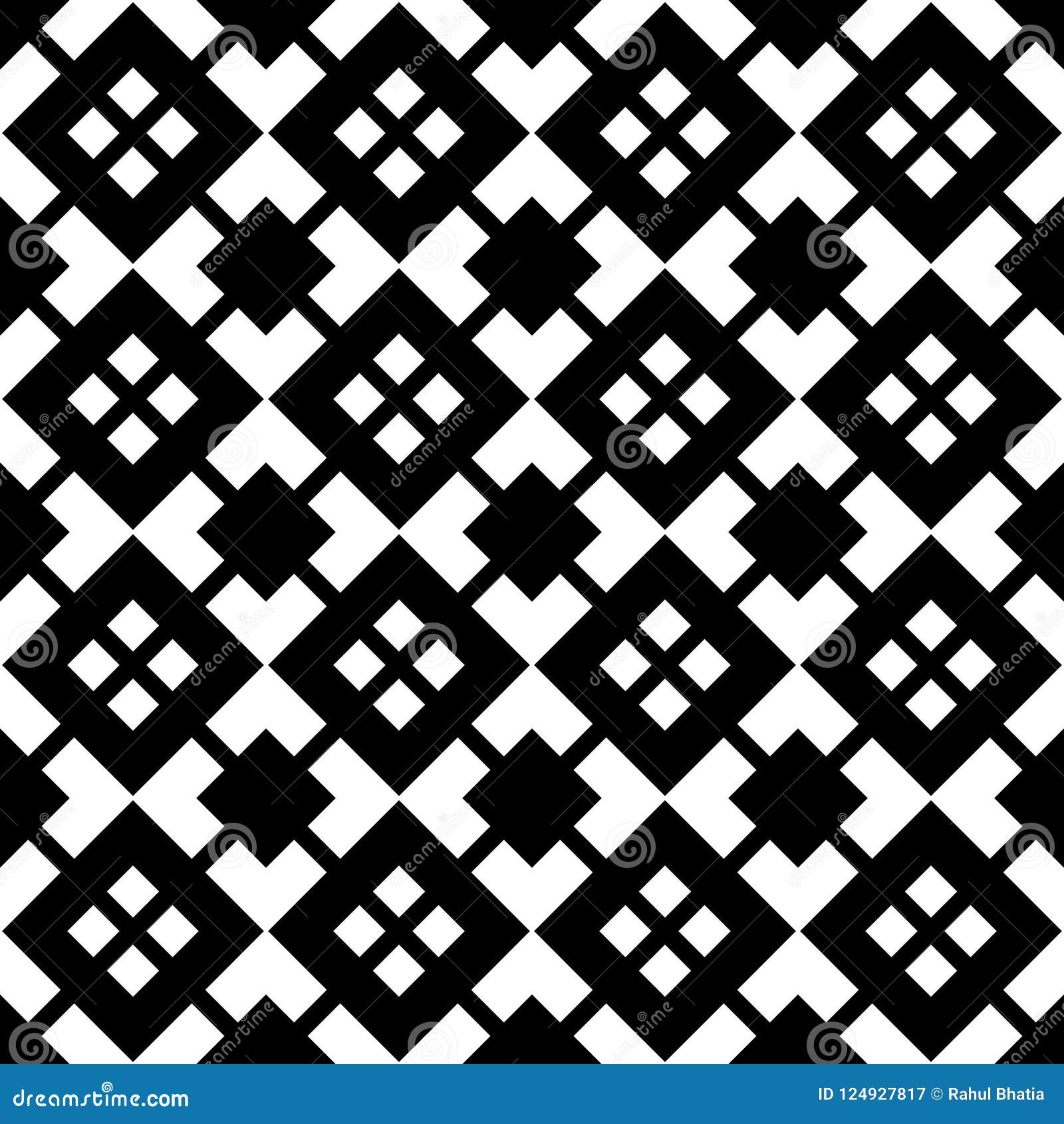 black geometric seamless pattern in white background