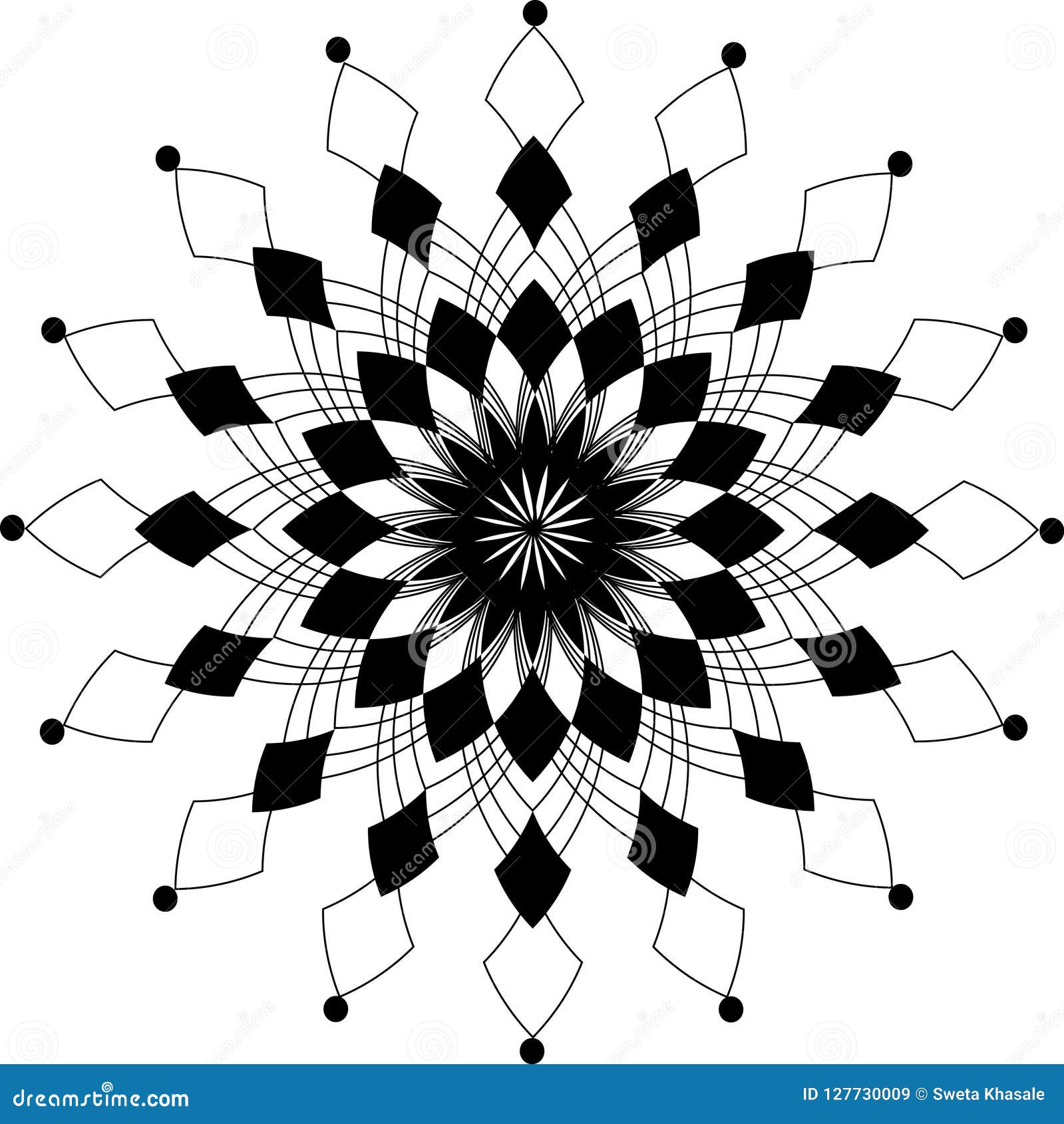 Single Geometrical Pattern Flower Stock Vector ...