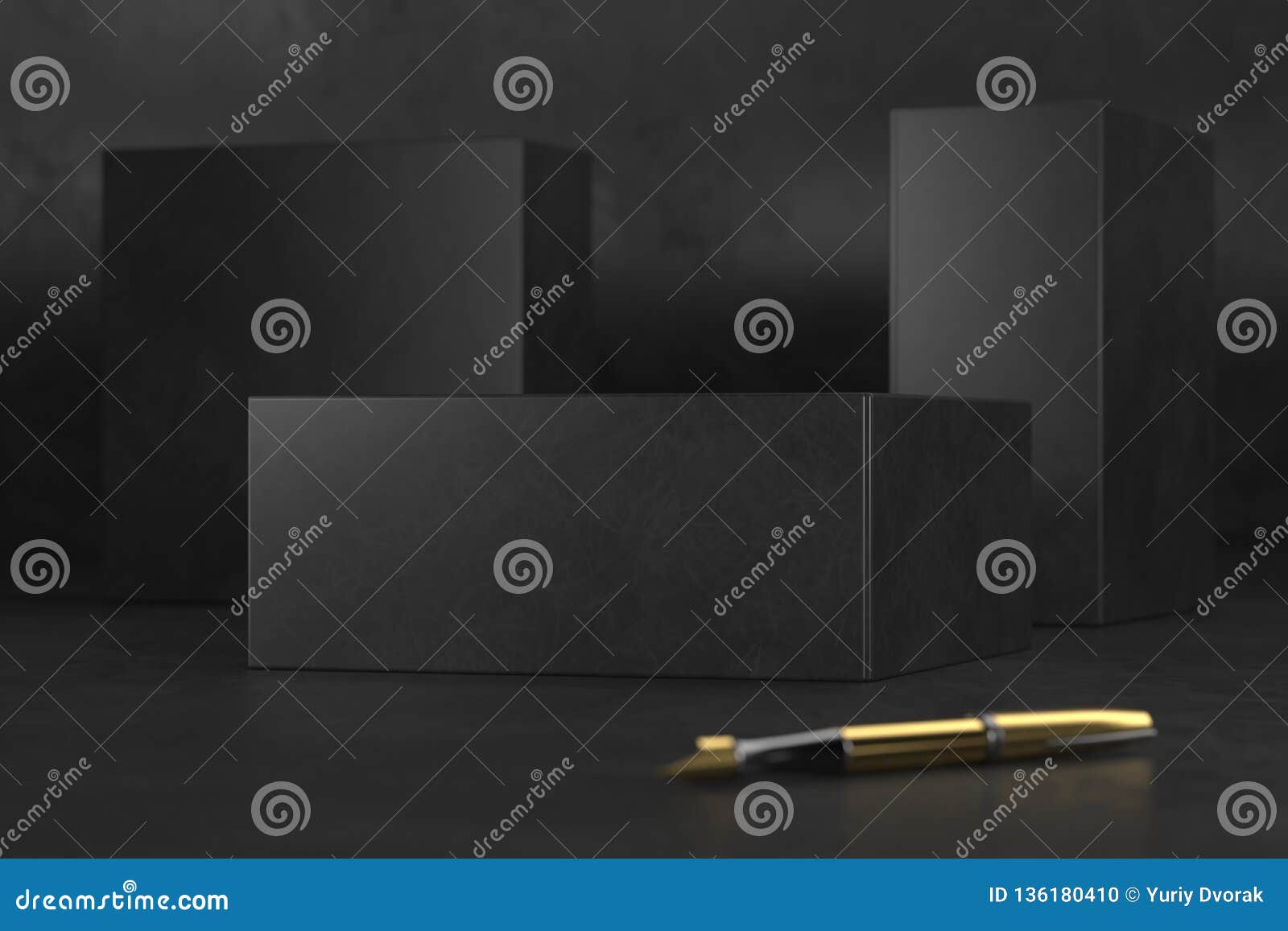 Download Black Gift Box Packaging Mockup On Black Background. Luxury Packaging Box For Premium Products ...
