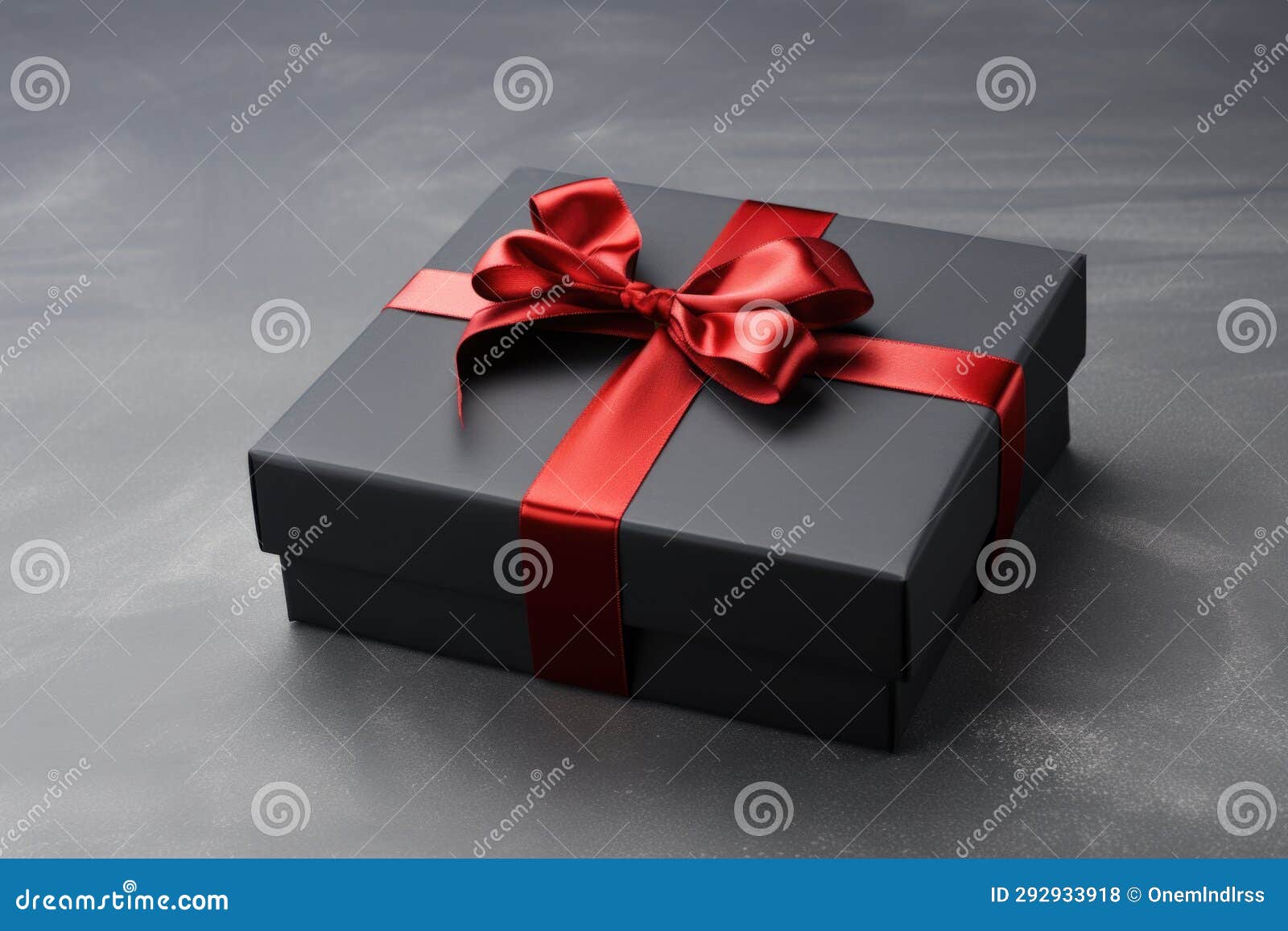 Black Gift Box with Red Ribbon Stock Photo Image of color, surprise
