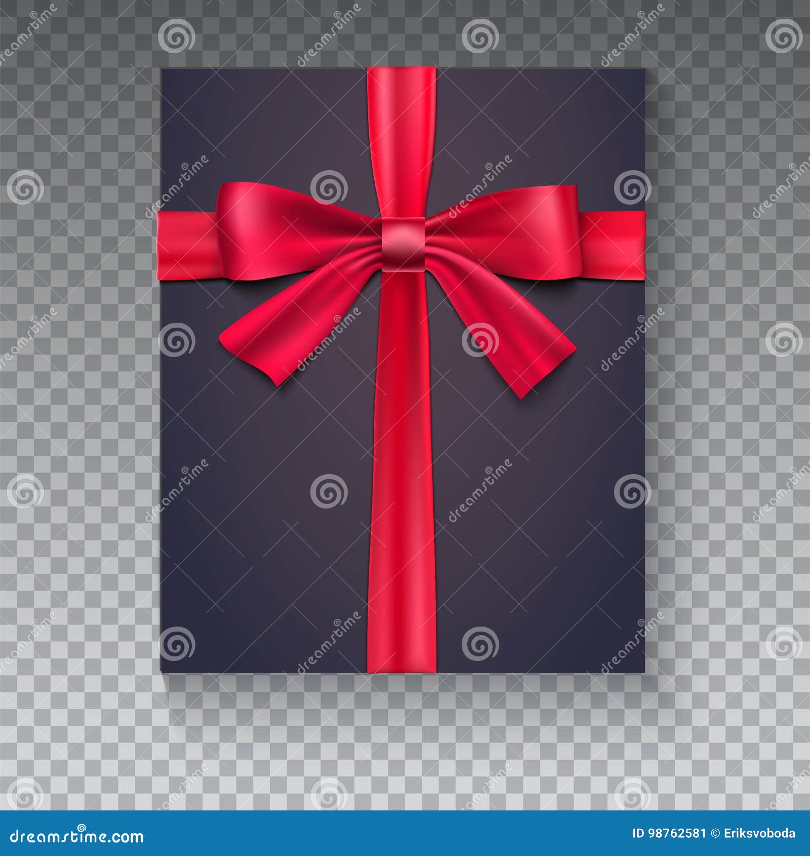 Wrapped gift present with silver wrapping paper and black ribbon vector  illustration graphic Stock Vector