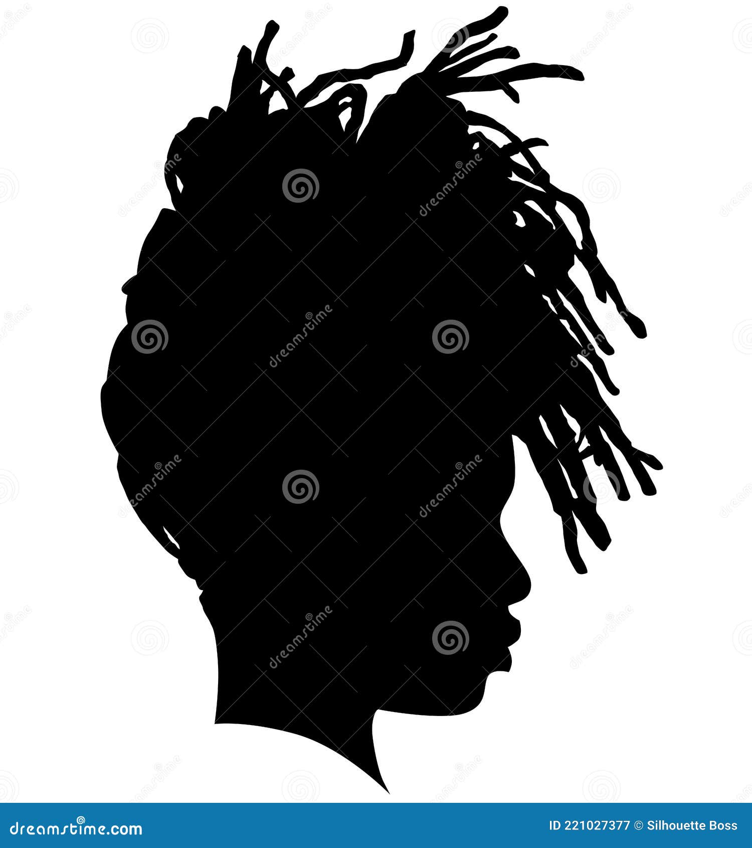 black girl african american female woman profile picture side afroharren afro hair tied dreadlocks hairstyle dread 221027377