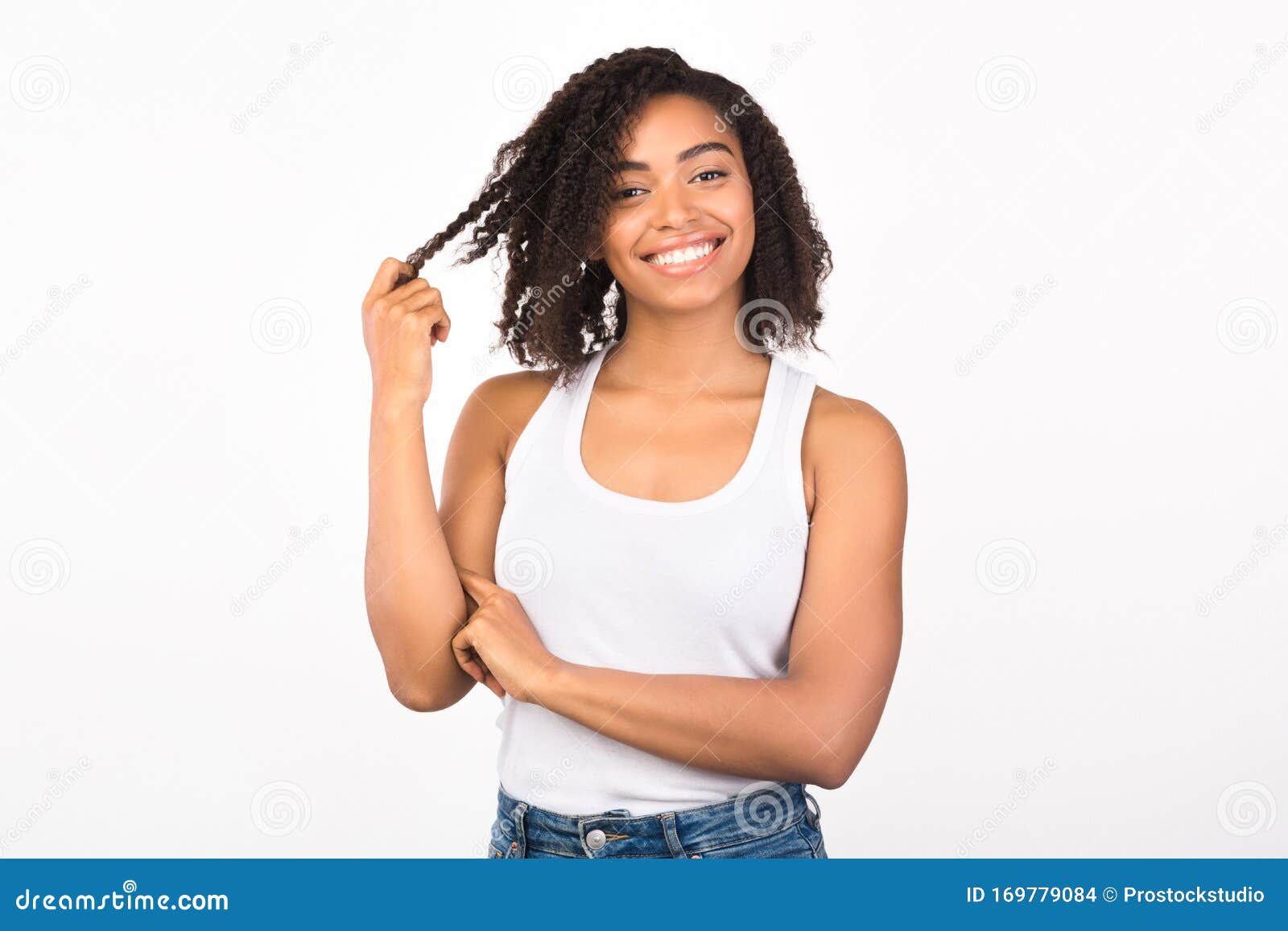 Woman playing with hair