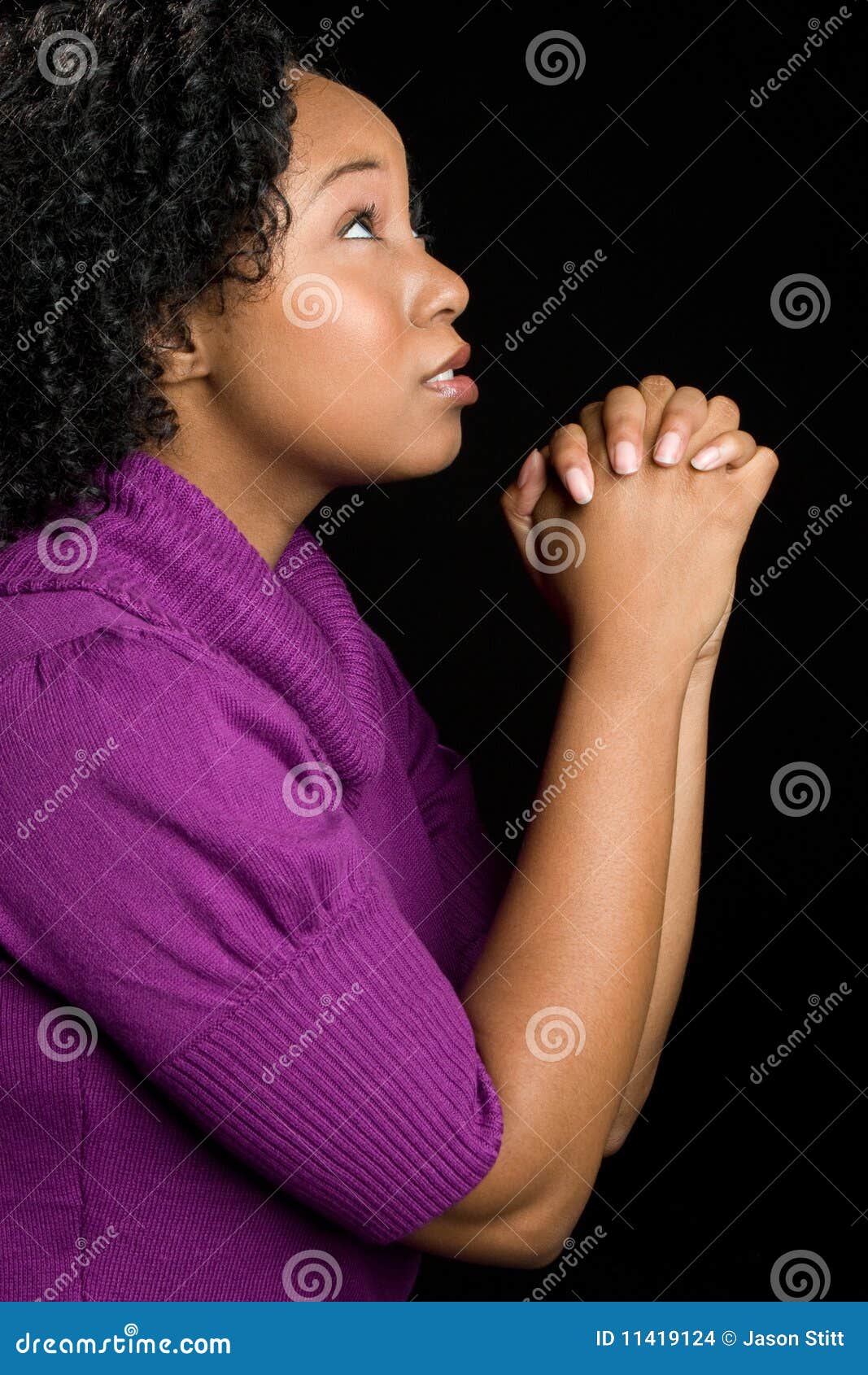 Black Girl Praying stock photo. Image of background, teens - 11419124