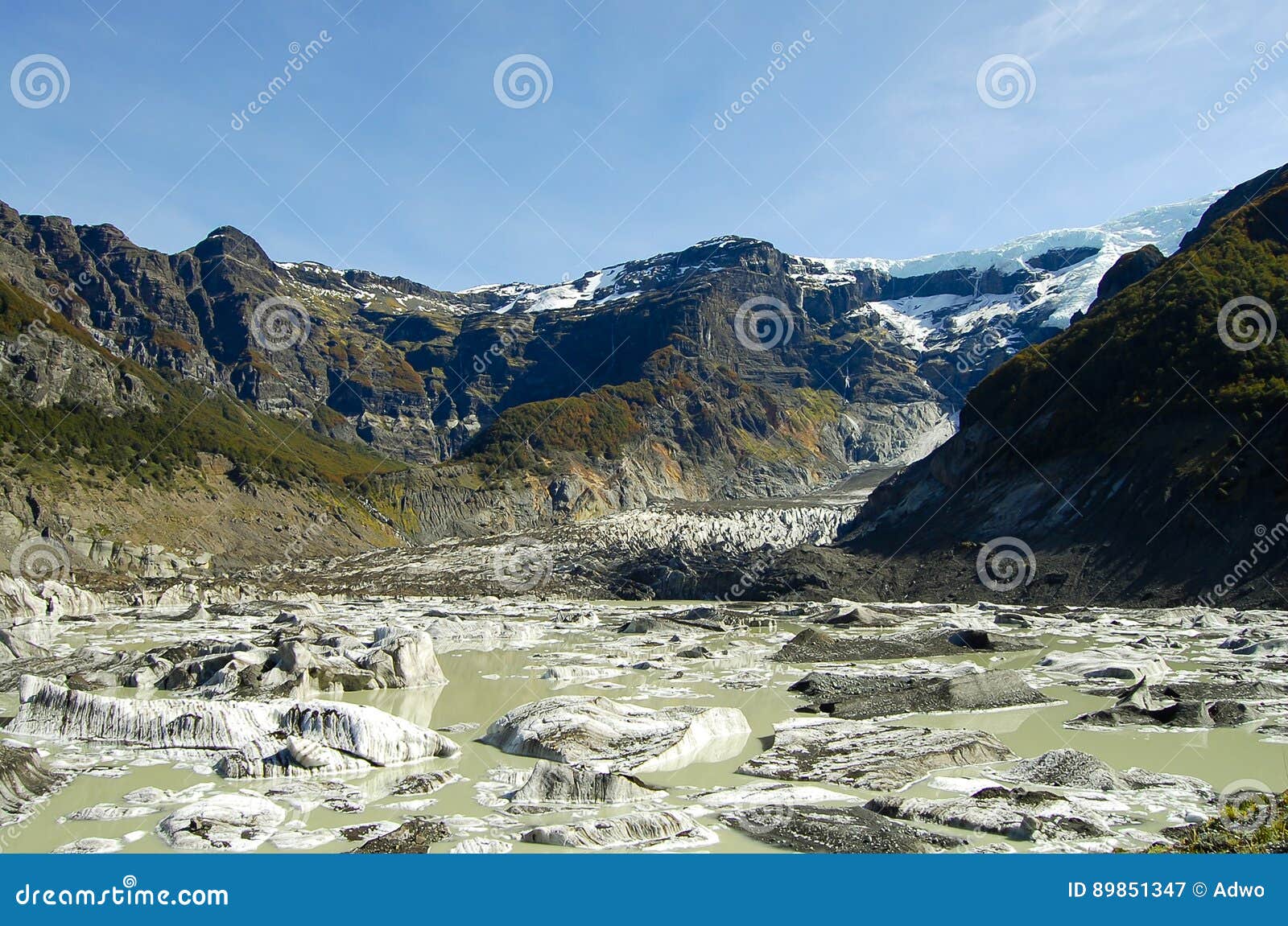 black glacier of mount tronador - bariloche - argentina
