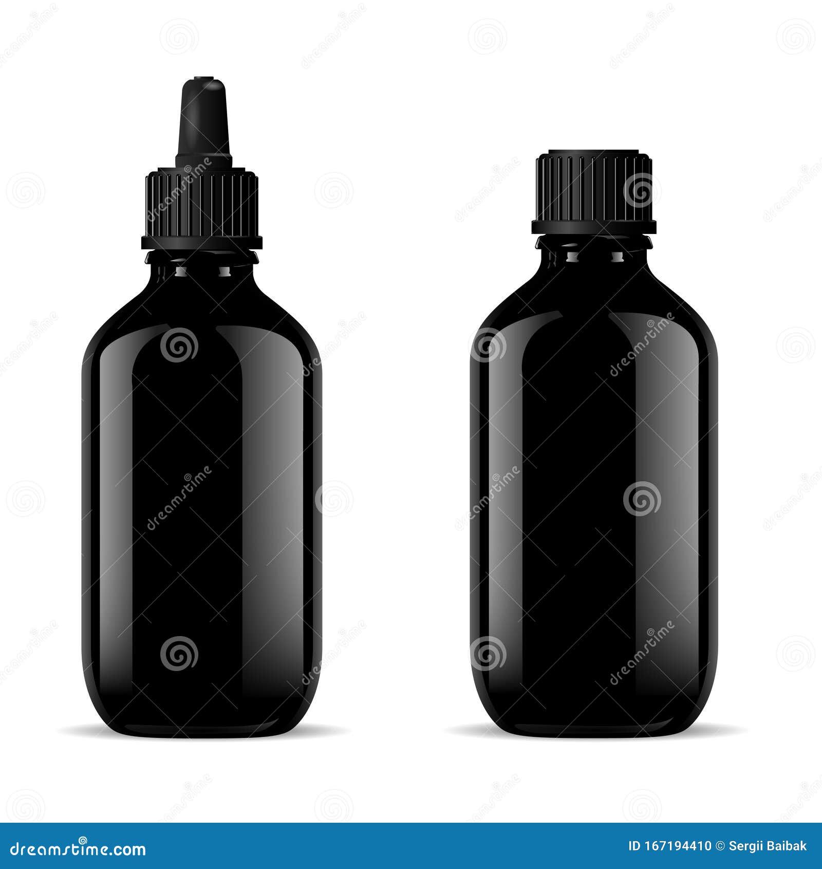 Download Black Glass Medical Bottles Set. Dropper Mockup Stock ...