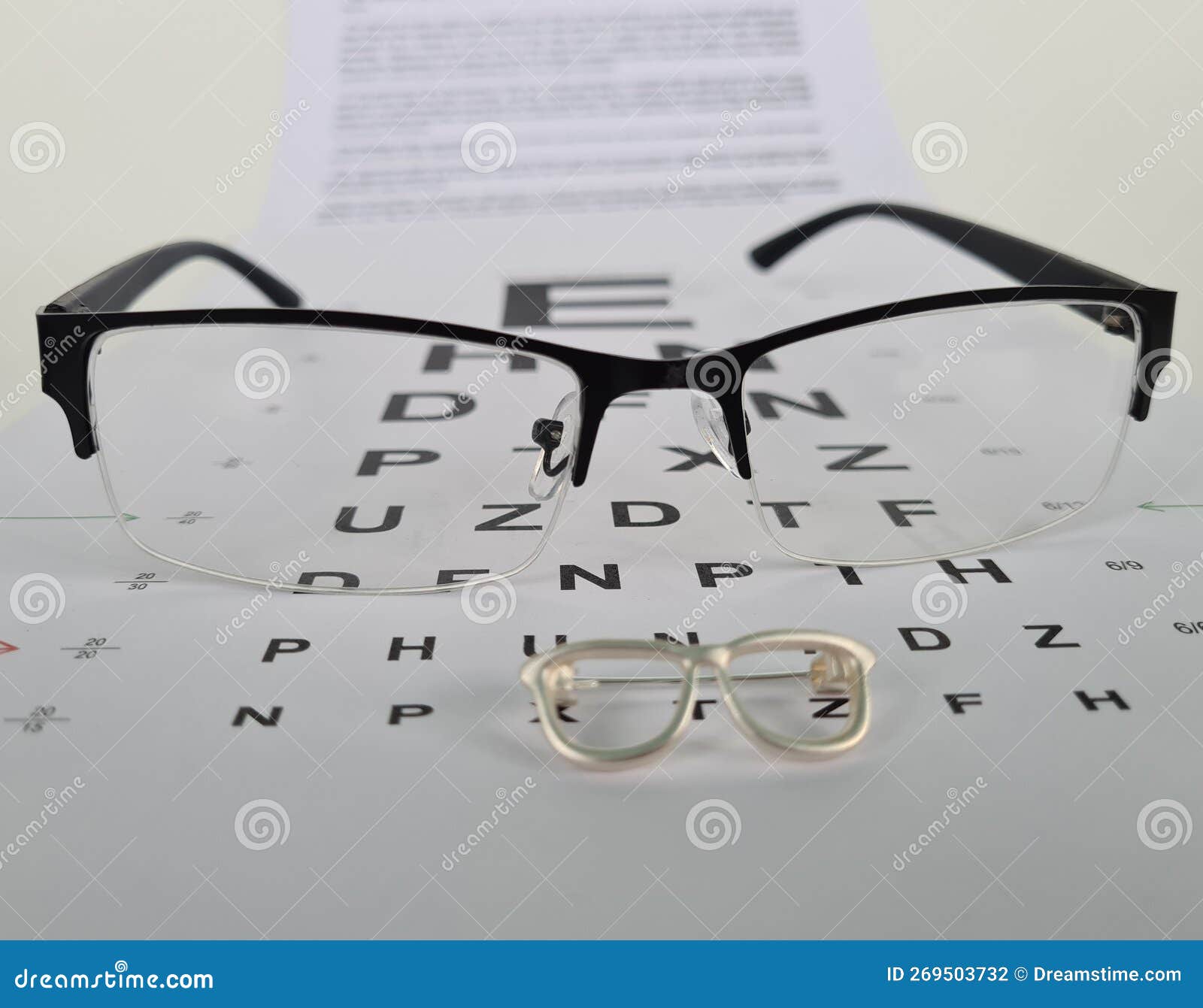 Black Glasses and an Ophthalmologist S Table for Checking Eyesight