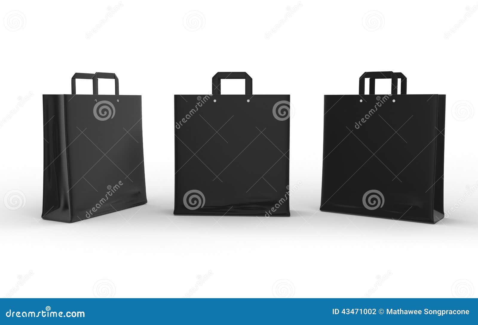 Black Glossy Paper Bag Isolated on White with Clipping Path Stock ...