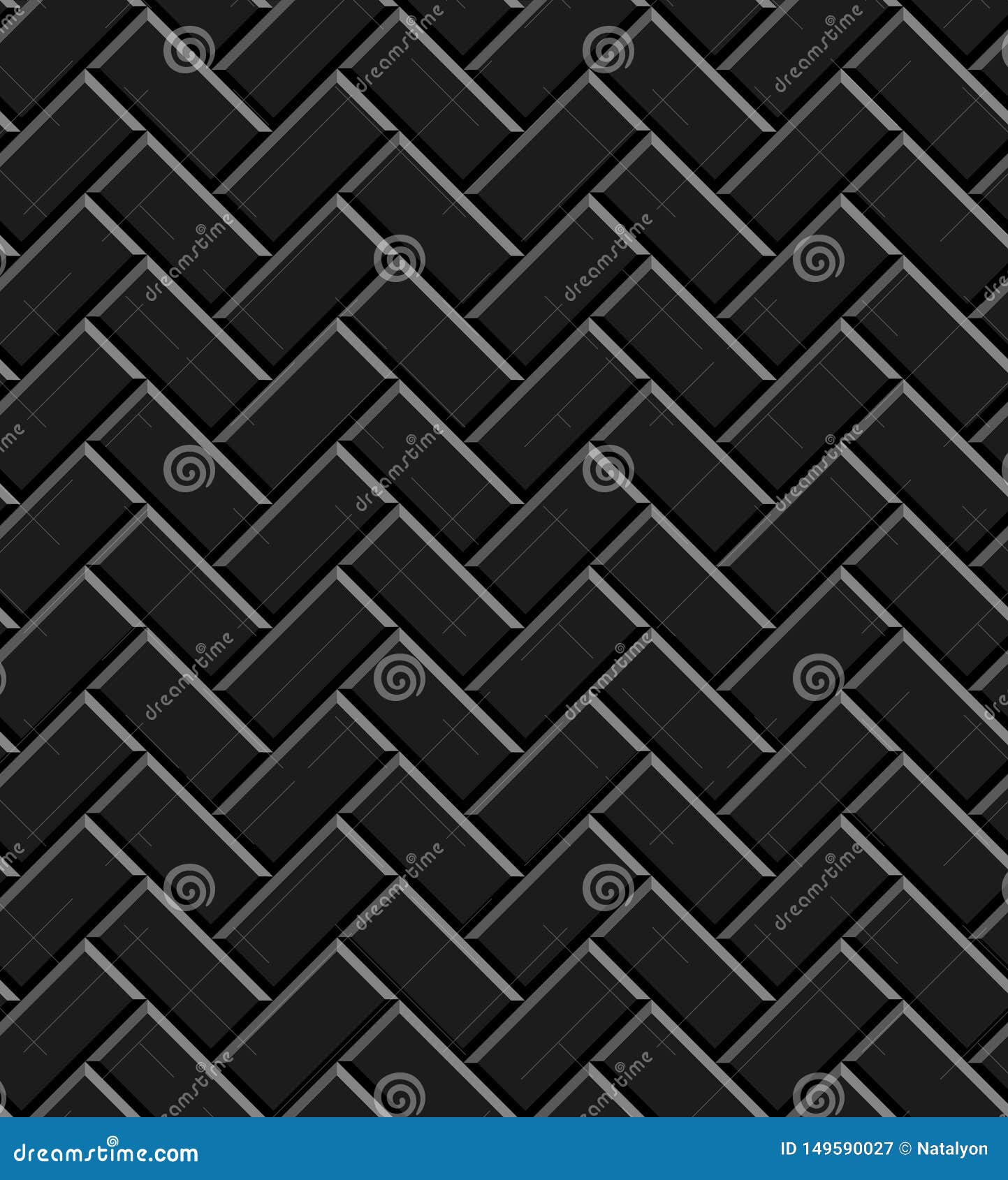 Black Glossy Subway Tiles Herringbone Wall Seamless Pattern, Vector Stock  Vector - Illustration of block, neutral: 149590027