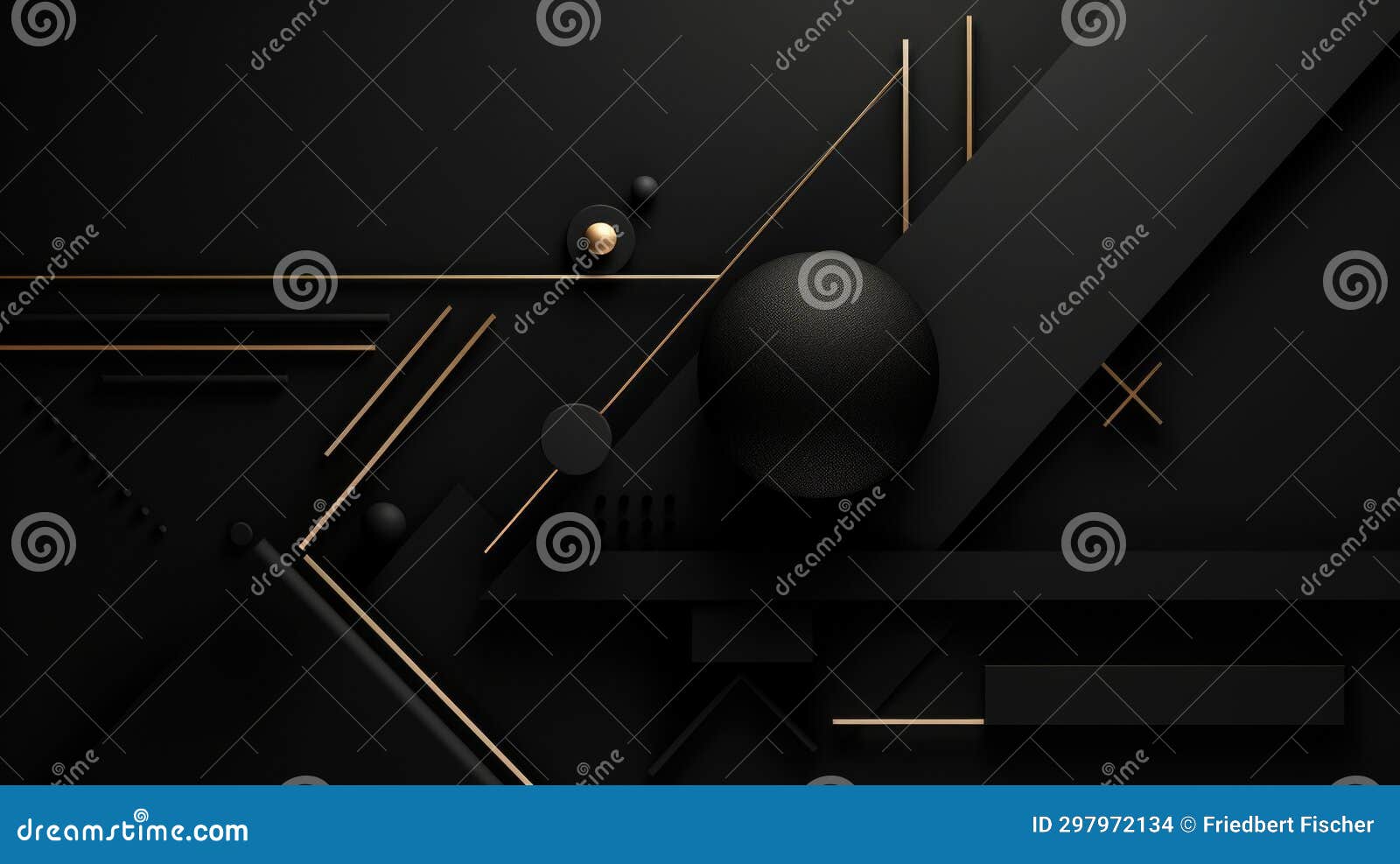 A Black and Gold Abstract Background with Geometric Shapes, Black