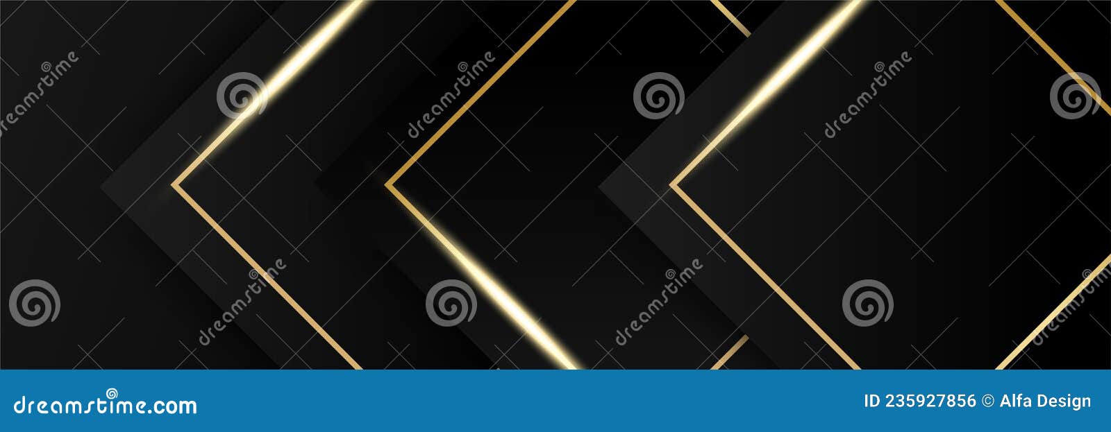 Black and Gold Banner Background. Vector Abstract Graphic Design Banner