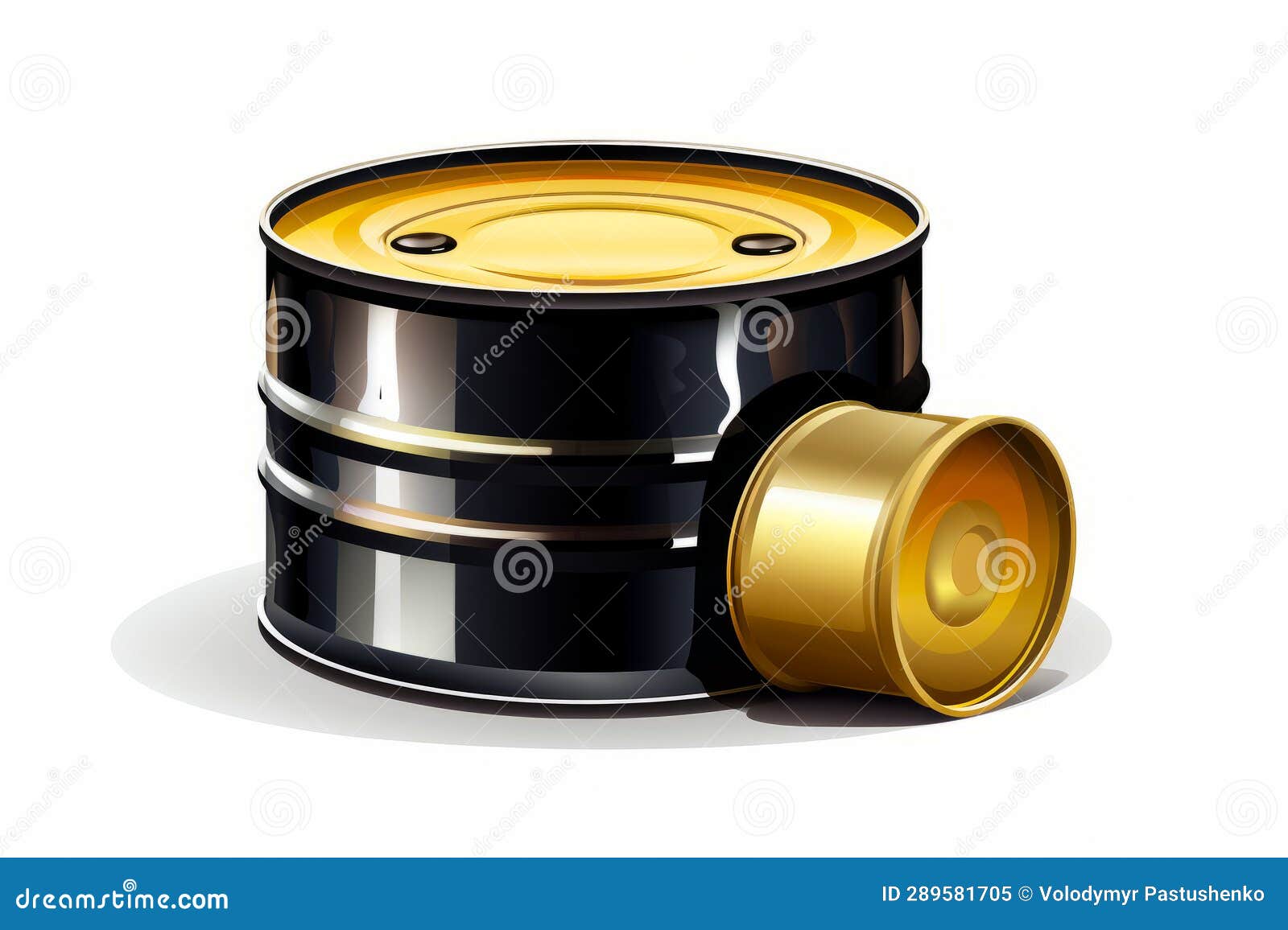 Black and Gold Container with Gold Lid and Gold Lid. Generative AI