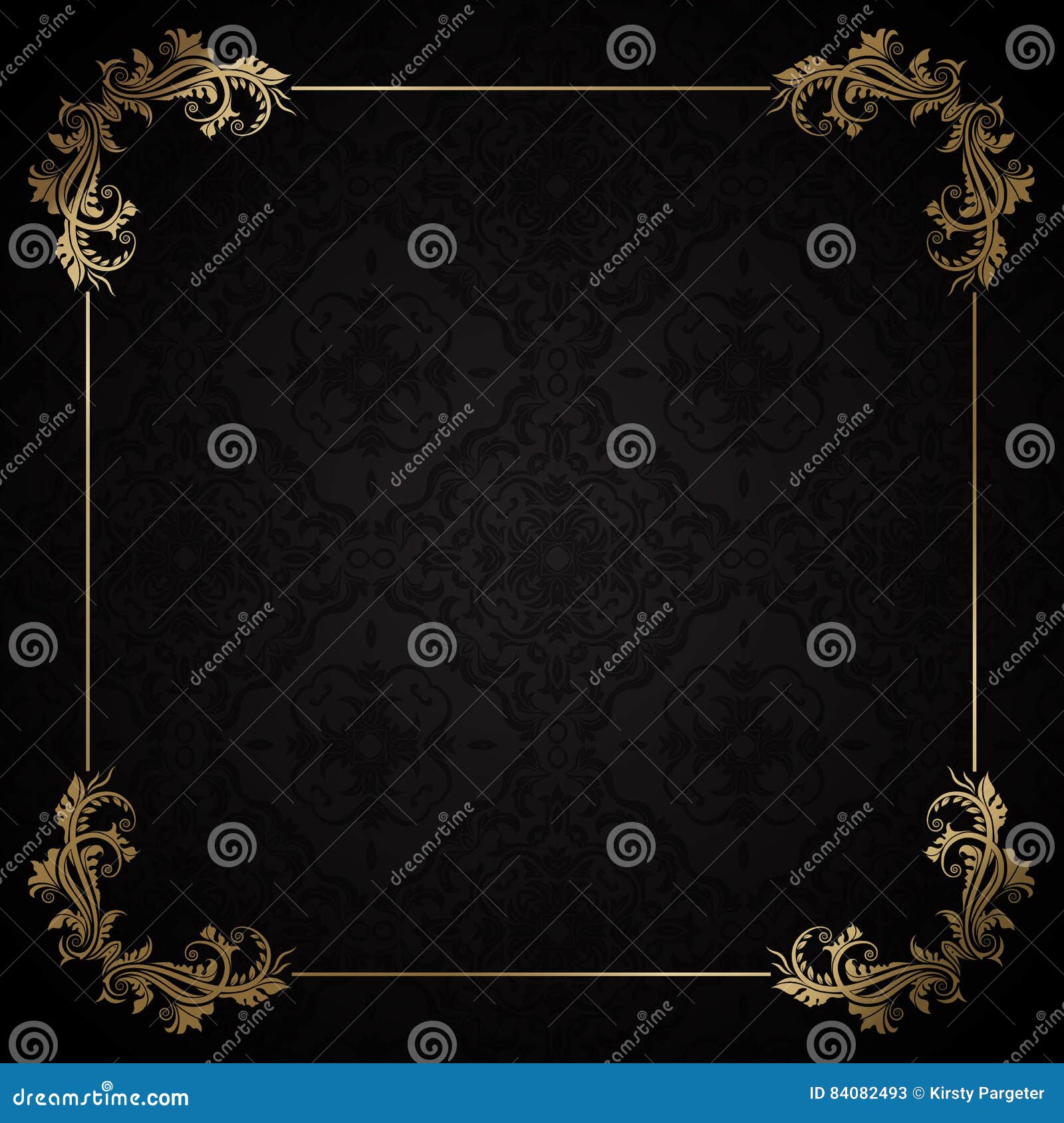Black and Gold Decorative Background Stock Vector Illustration of
