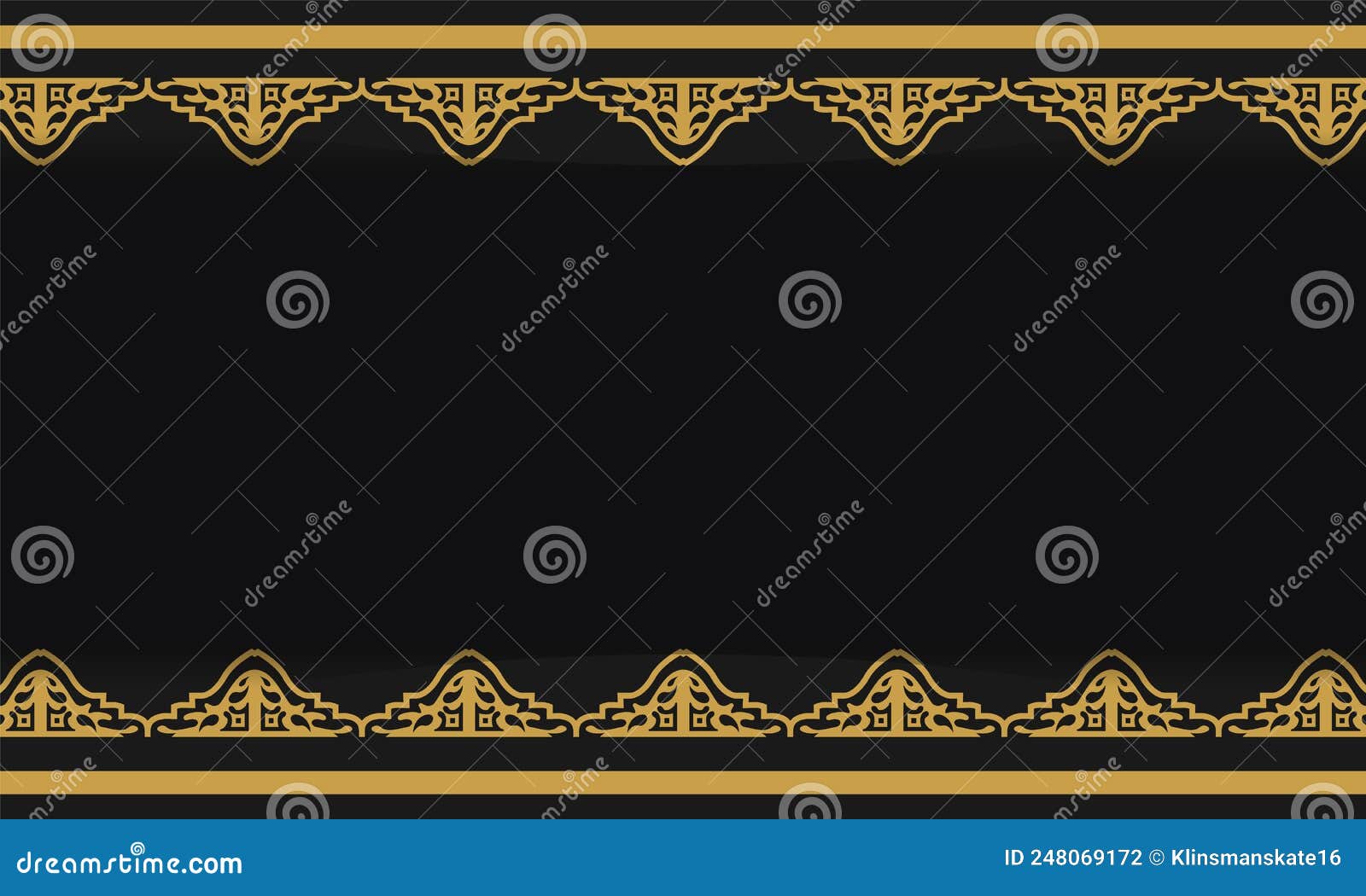Black and Gold Decorative Background Template Design Stock Vector