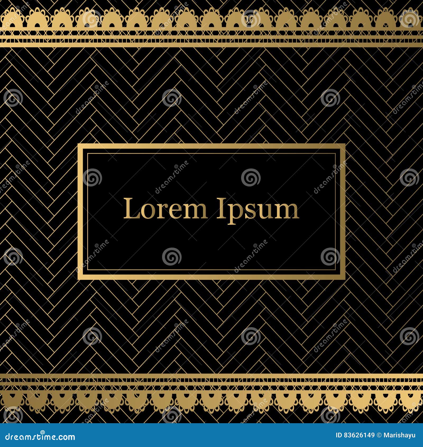 Black and Gold Decorative Background Stock Vector Illustration of