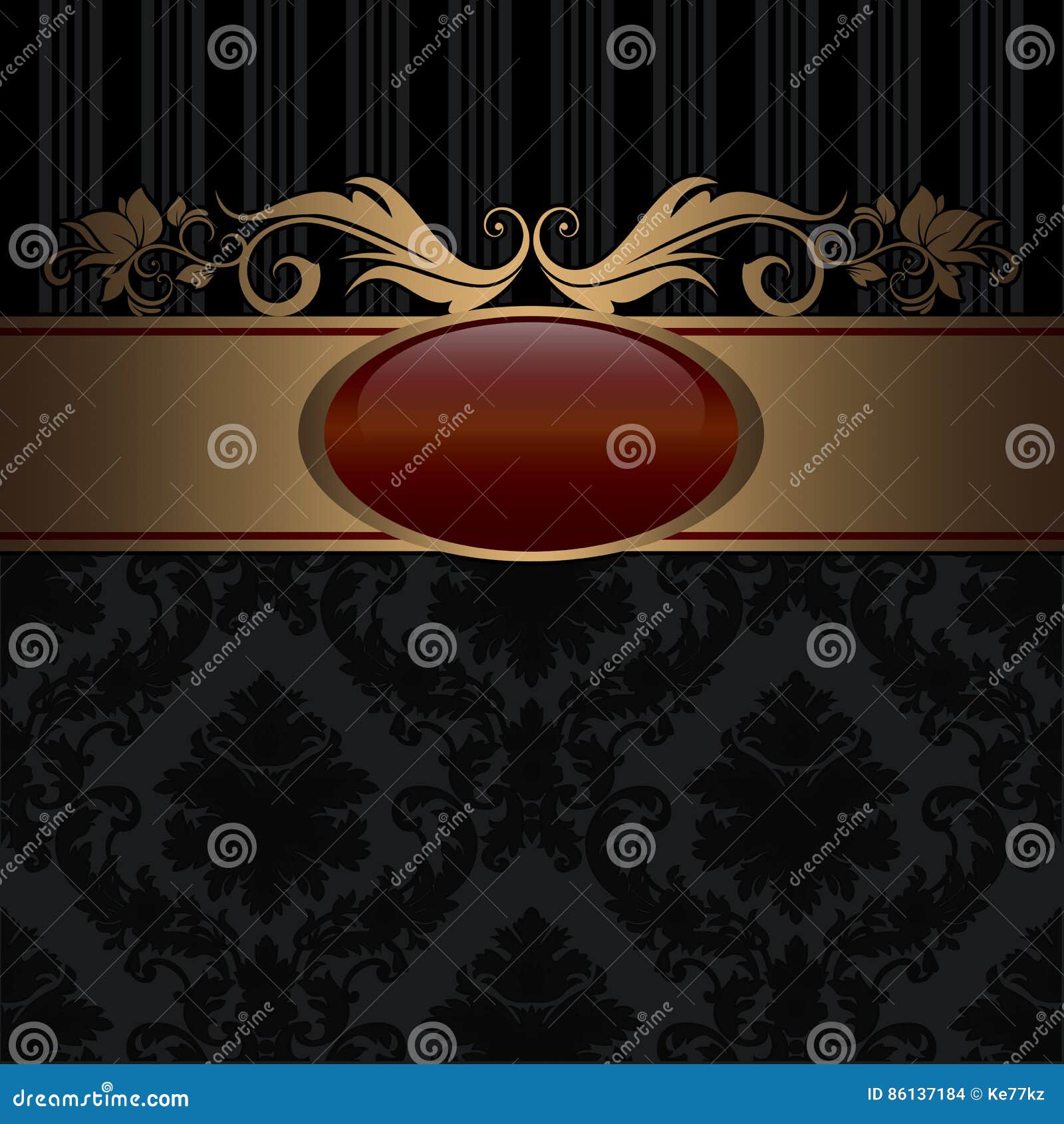Black and Gold Decorative Background. Stock Illustration Illustration