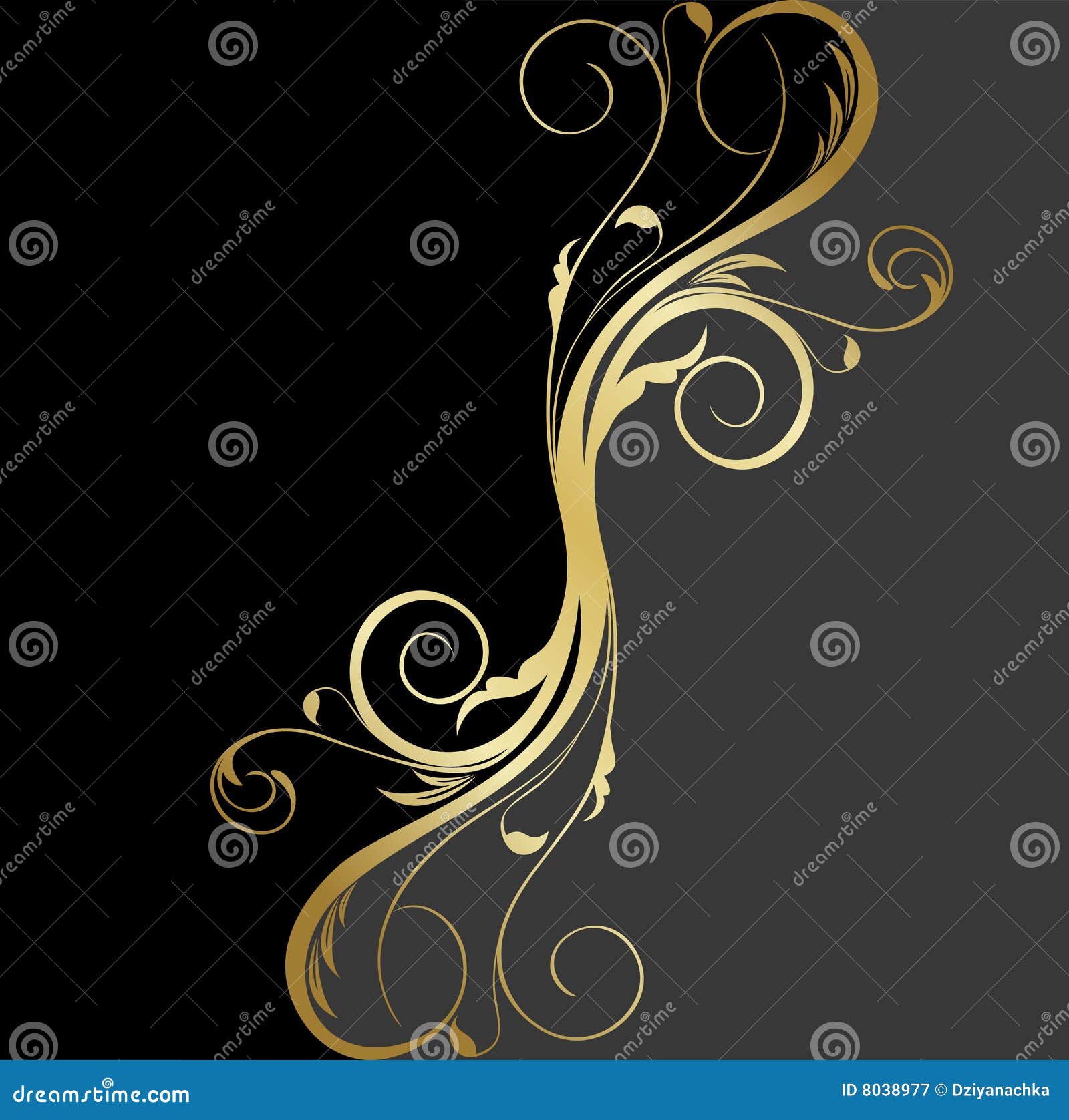 Black And Gold Floral Background Royalty Free Stock Photography - Image