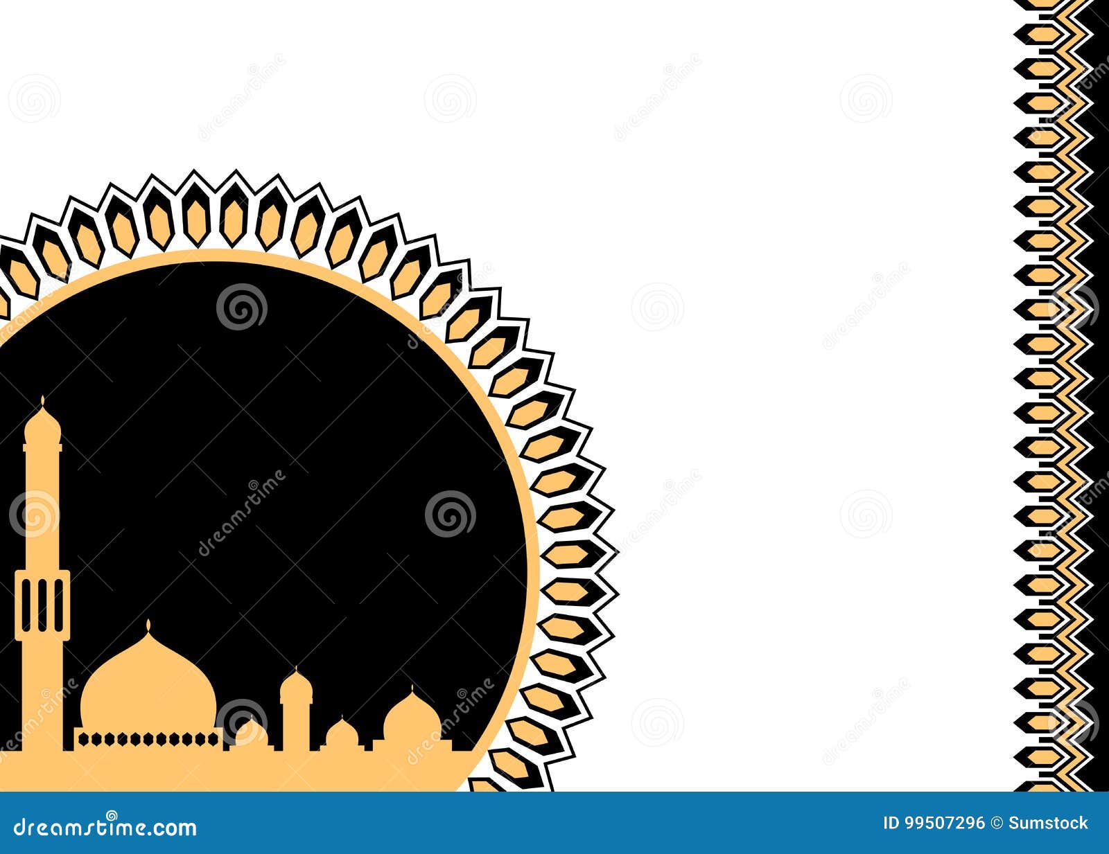 Black and Gold Islamic Decorative Background Stock Vector