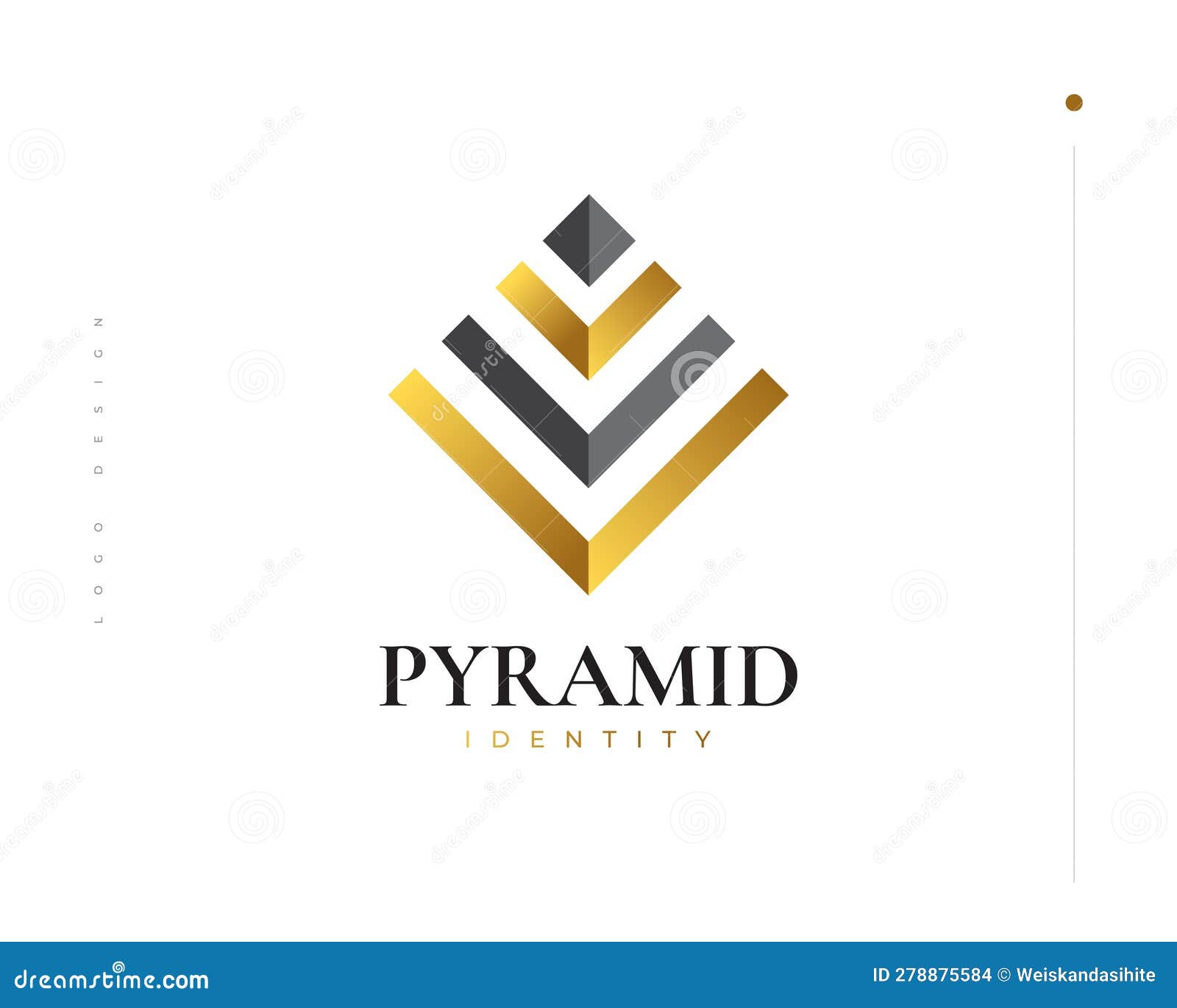 Black and Gold Pyramid Logo Design. Abstract Luxury Triangle Logo Stock ...