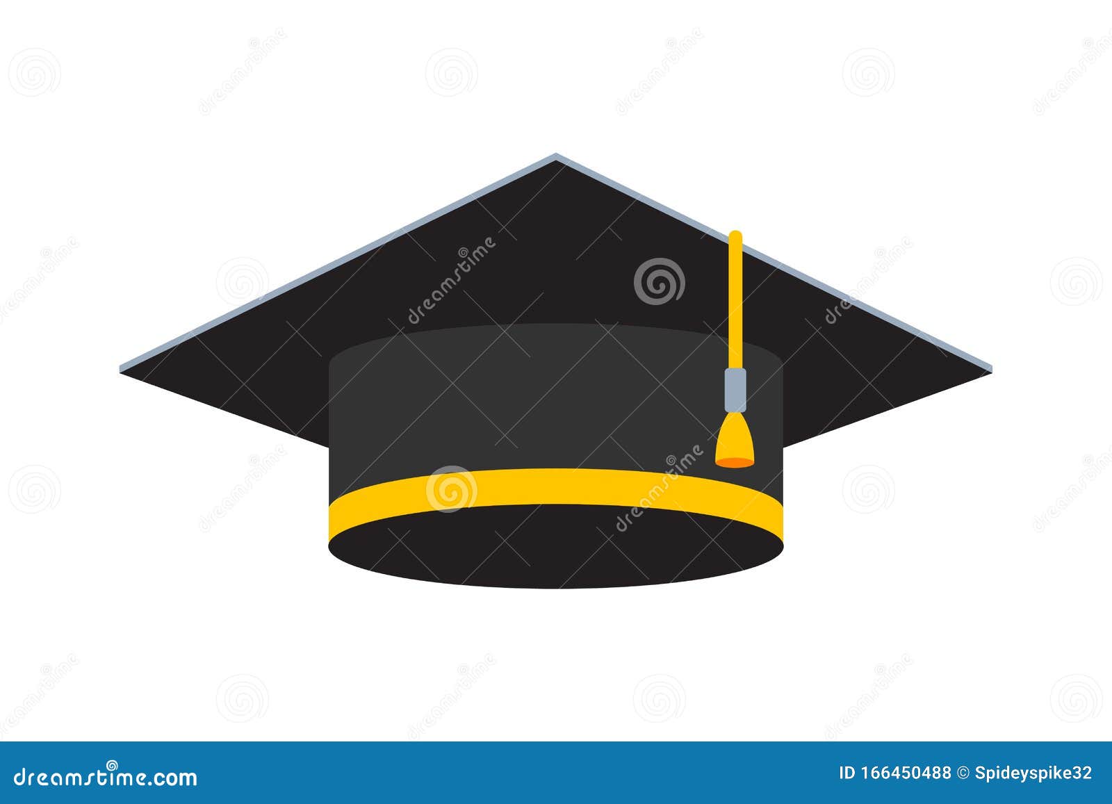 Black Graduation Hat. Isolated Vector Illustration Stock Vector ...