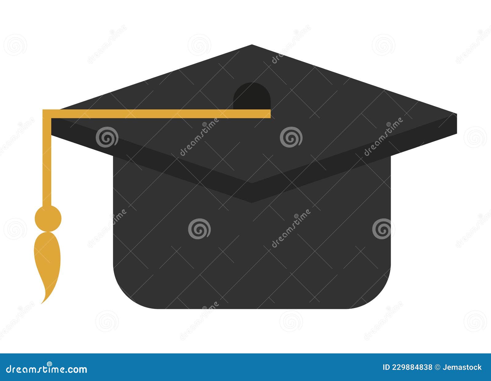Black graduation hat stock vector. Illustration of vector - 229884838