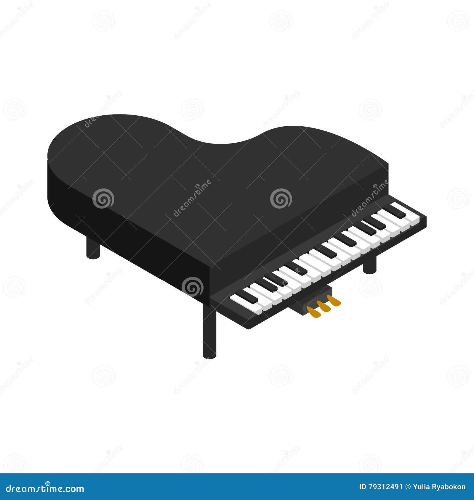 Black Grand Piano Icon, Isometric 3d Style Stock Vector - Illustration ...