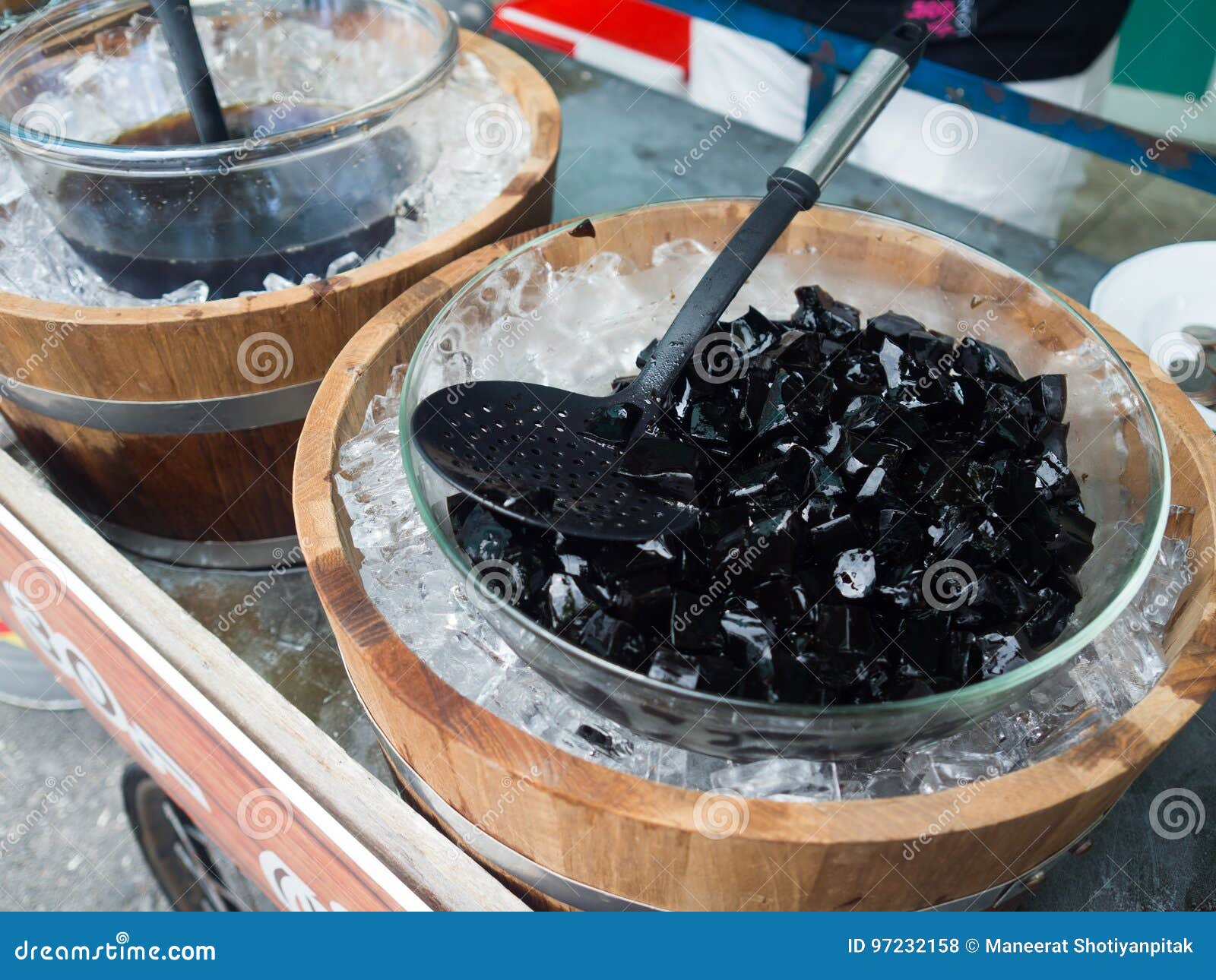 Black Grass Jelly, Thailand Dessert. Stock Photo Image of cold, thai