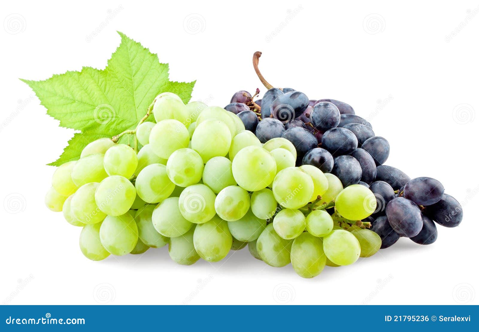 Red Grapes And Leaf Isolated On White Background (Fruit) RoyaltyFree